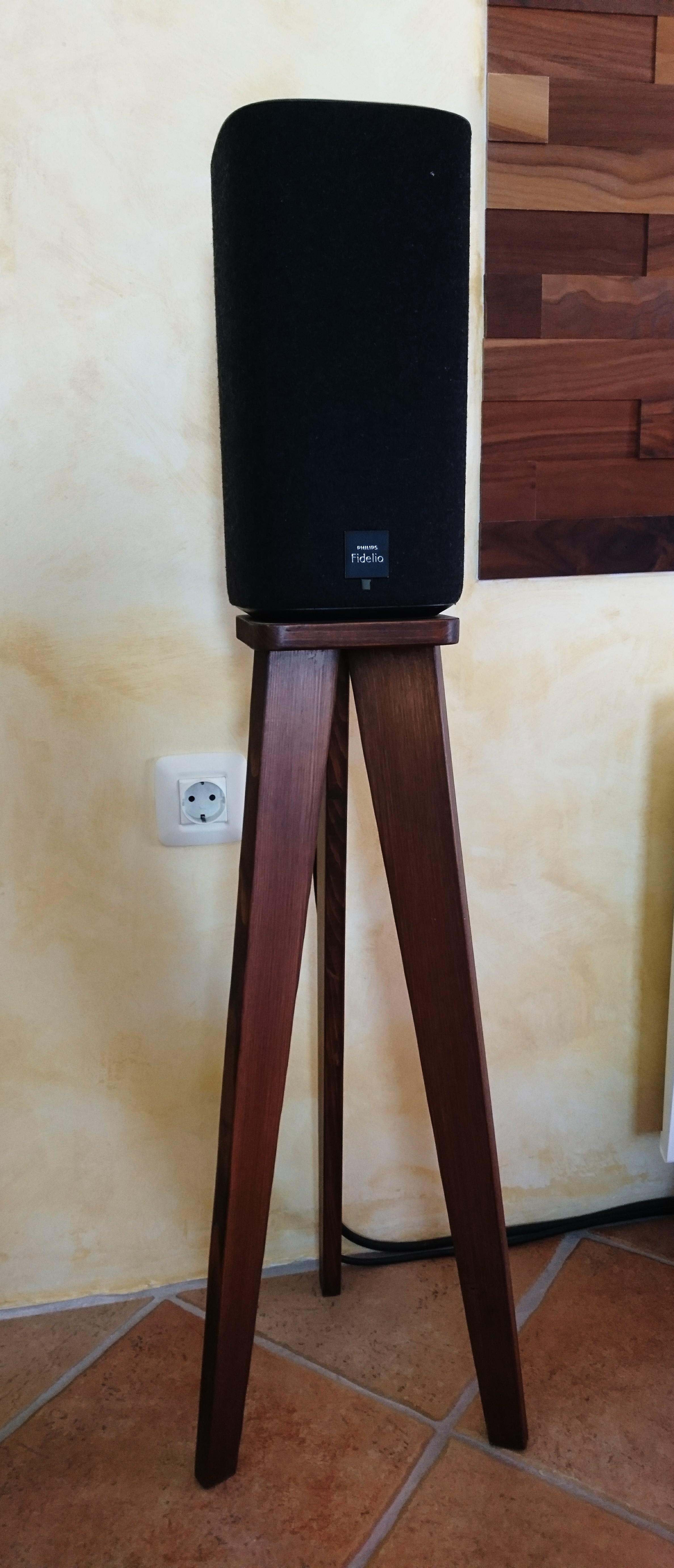 My DIY speaker stands. Design is all mine. I know the speakers are far