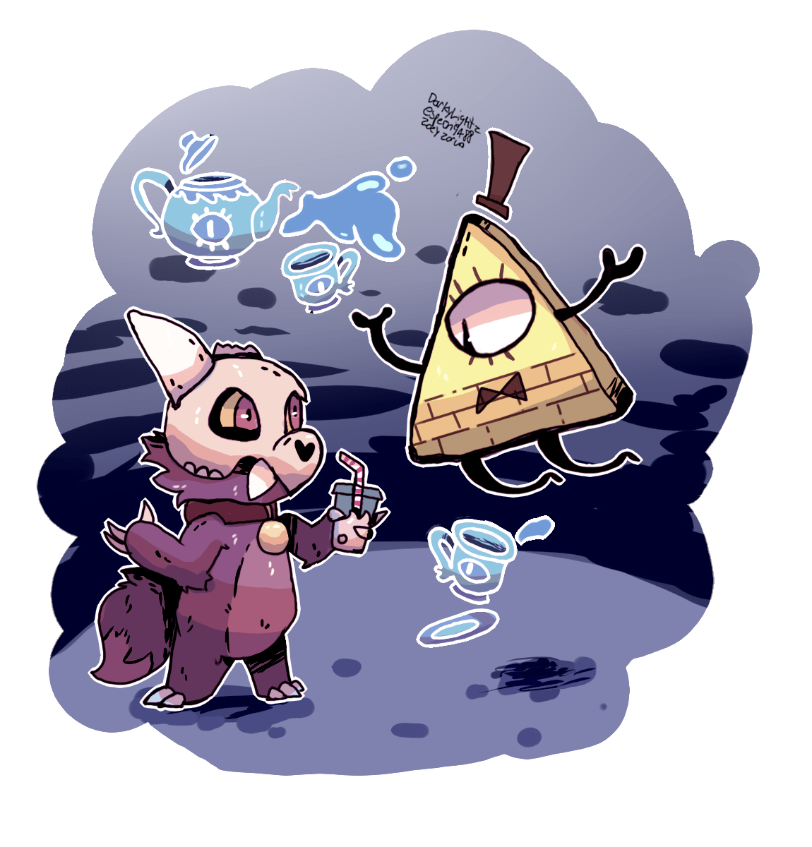 King and Bill Cipher having a Conversation cartoons