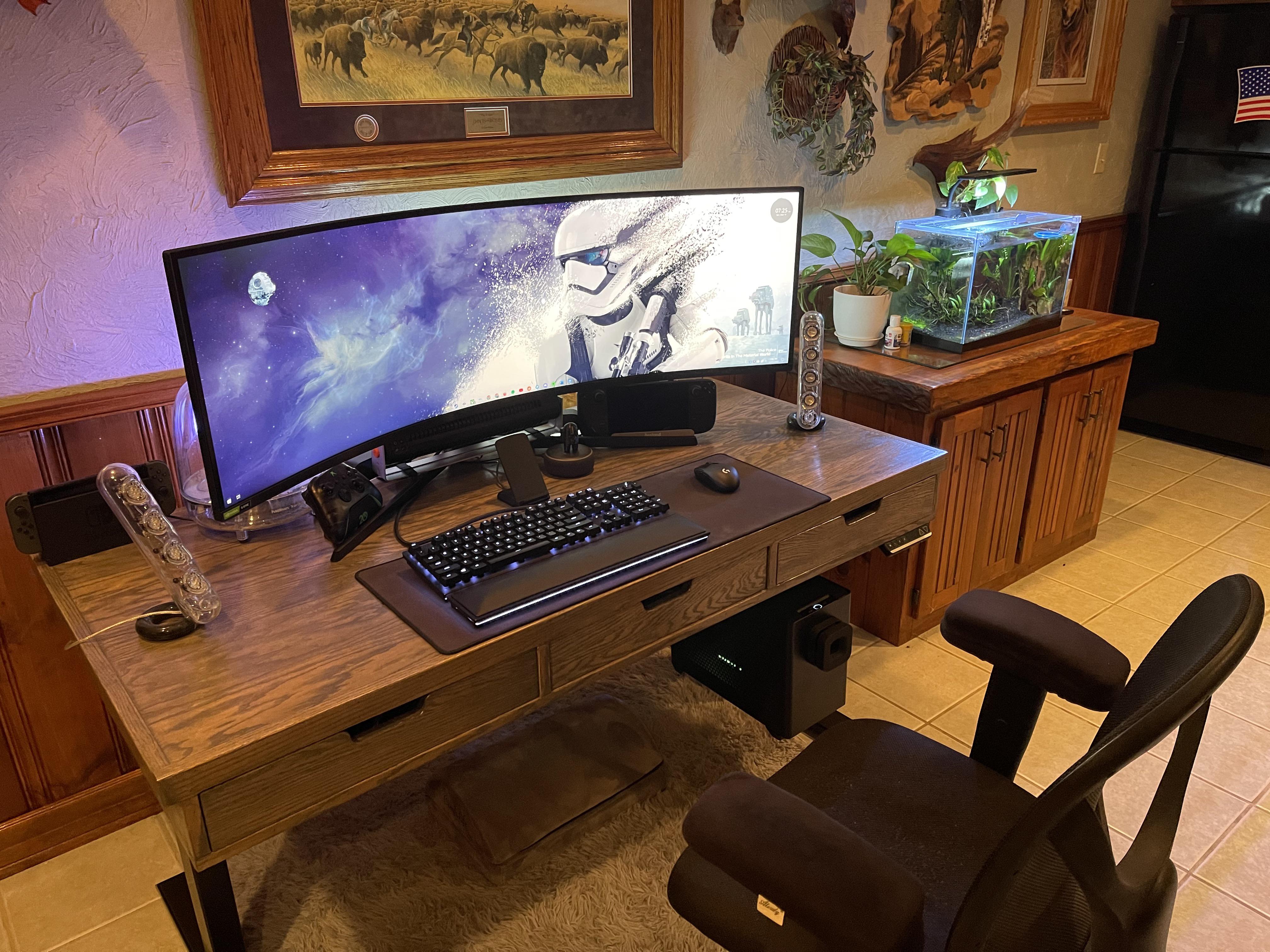 Custom standing desk + G9 r/battlestations