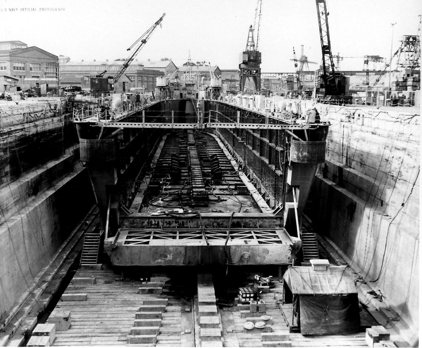 A drydock in a drydock Auxiliary Repair Dock USS ARD11 in the 3 dry