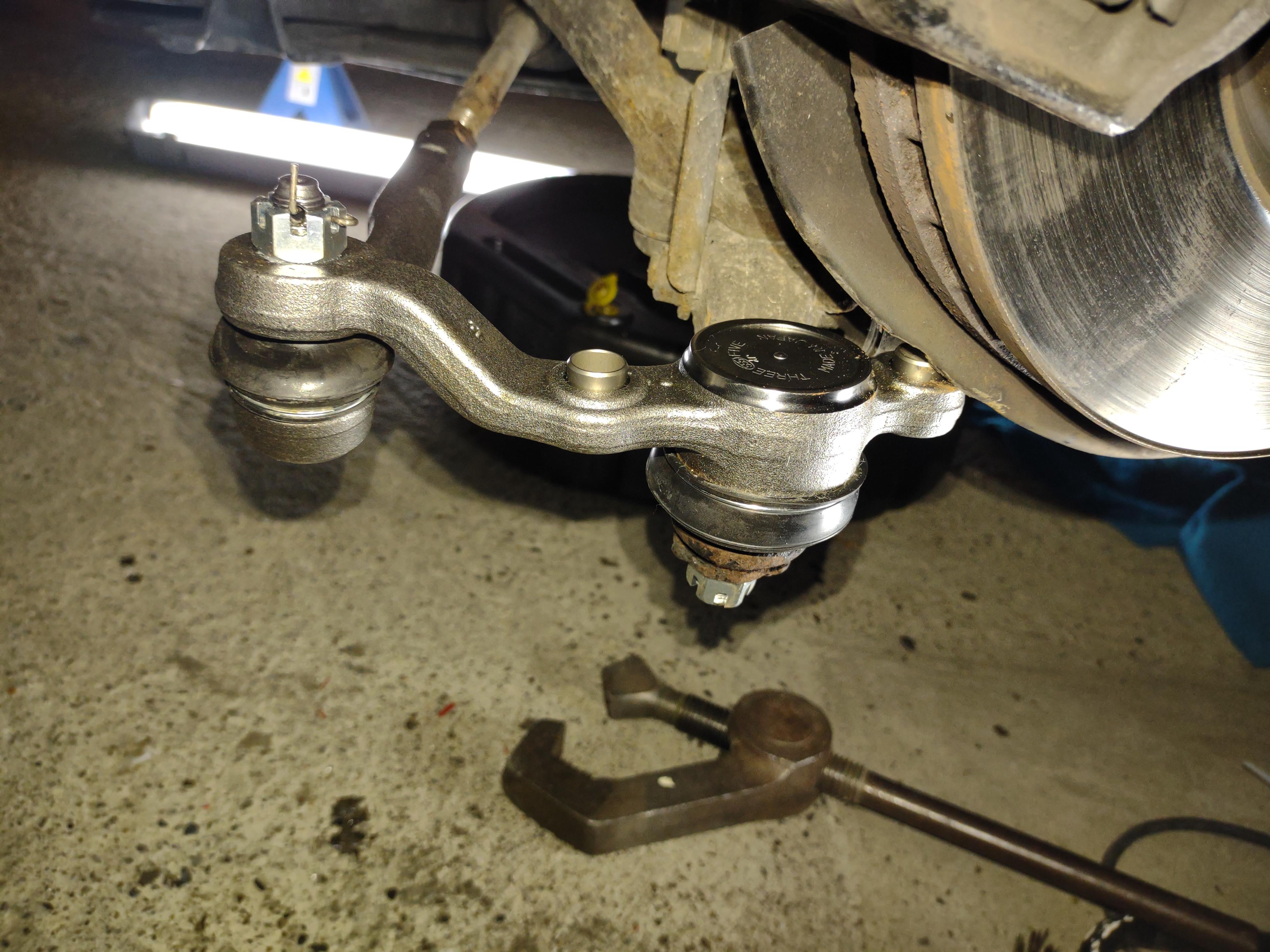New shiny lower ball joints and tie rod ends for my IS200. Along with