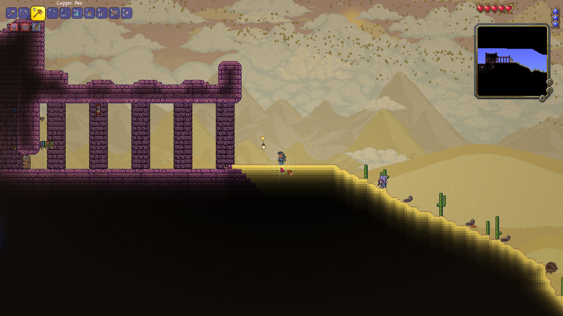 Behold the sand block doesn't fall because there is a star in a bottle