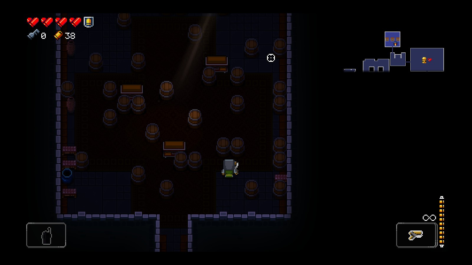 Three brown chest mimics in a secret room r/EnterTheGungeon