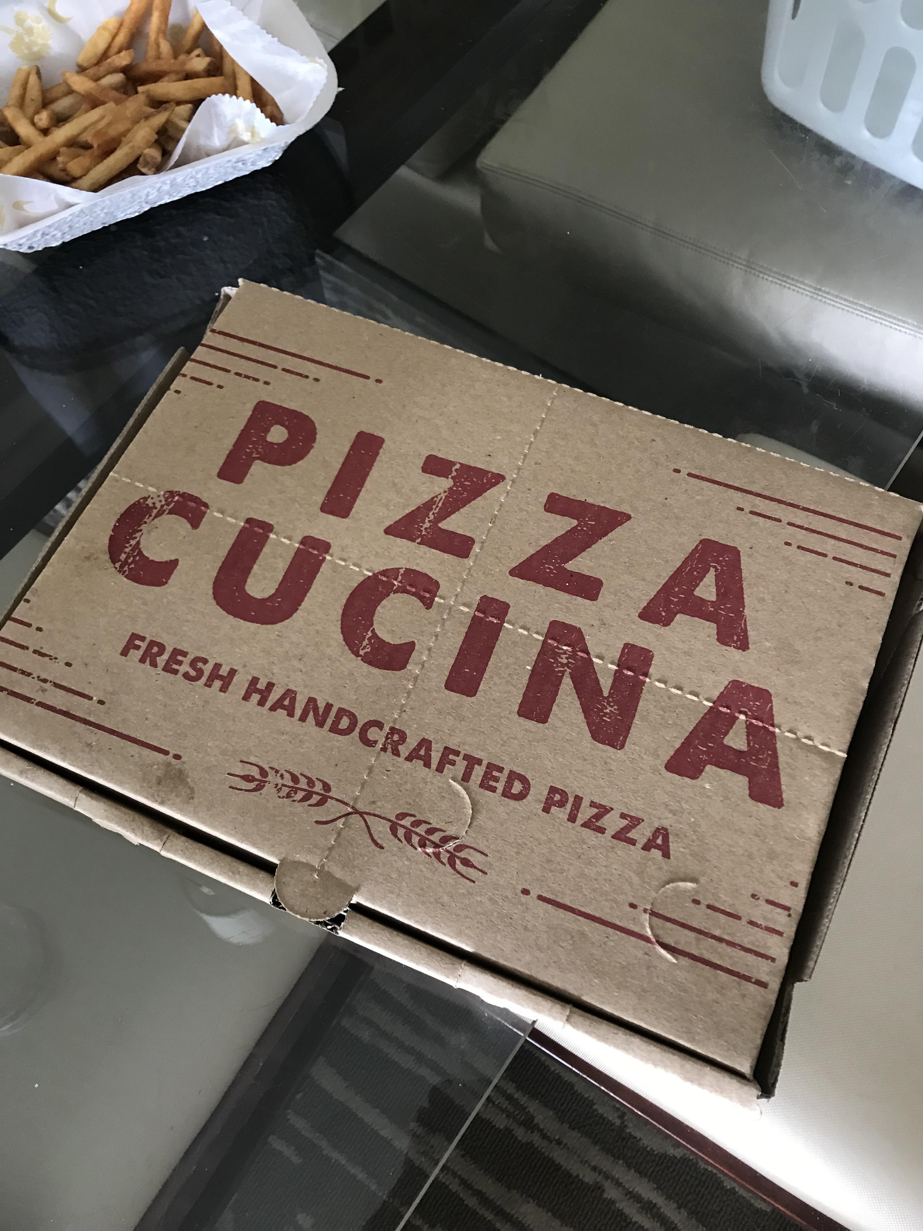 The pizza box from my hotel is perforated to create plates and make