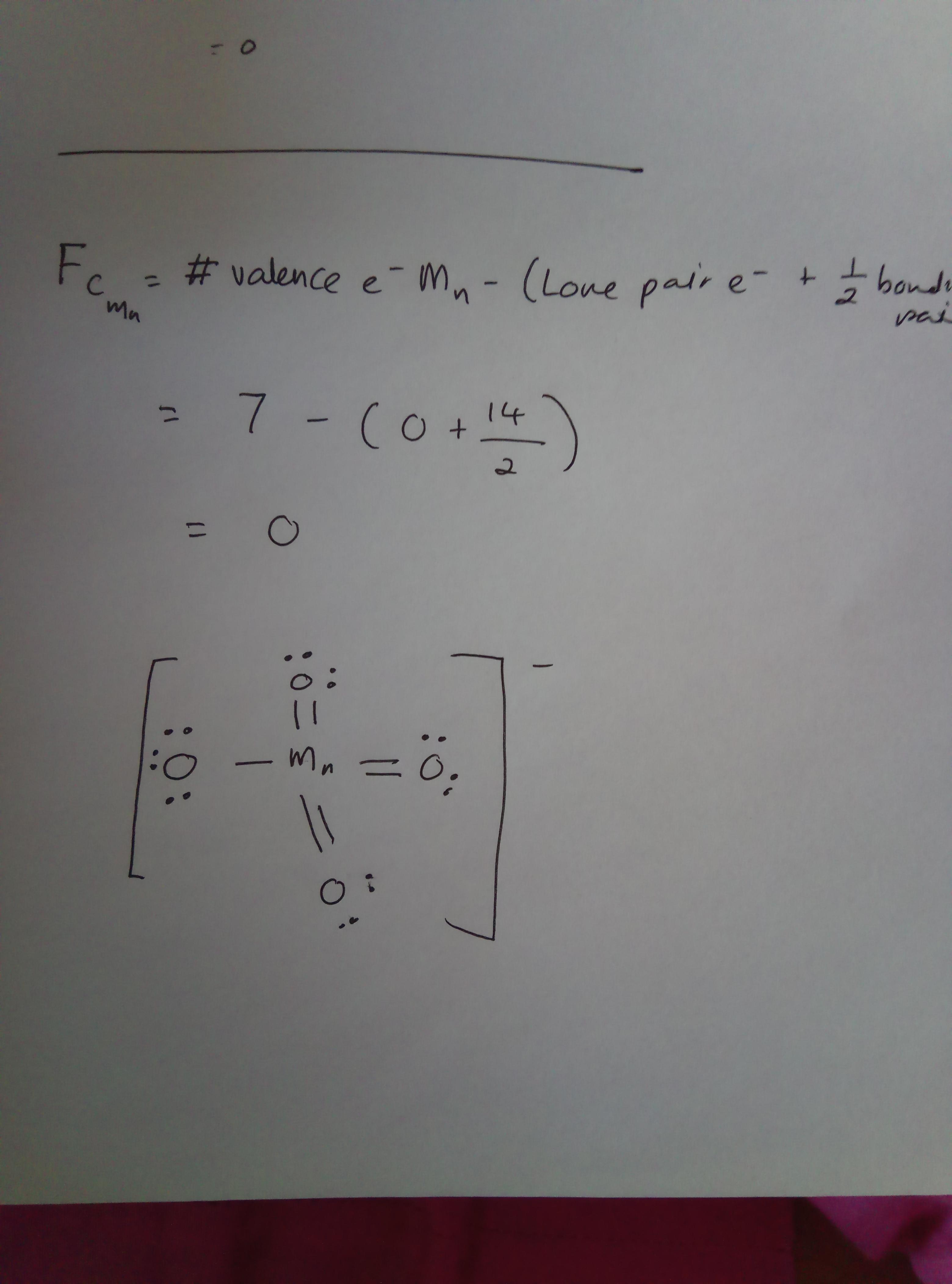 [As LevelChemistry] finding formal charge of Mn in permanganate. Why