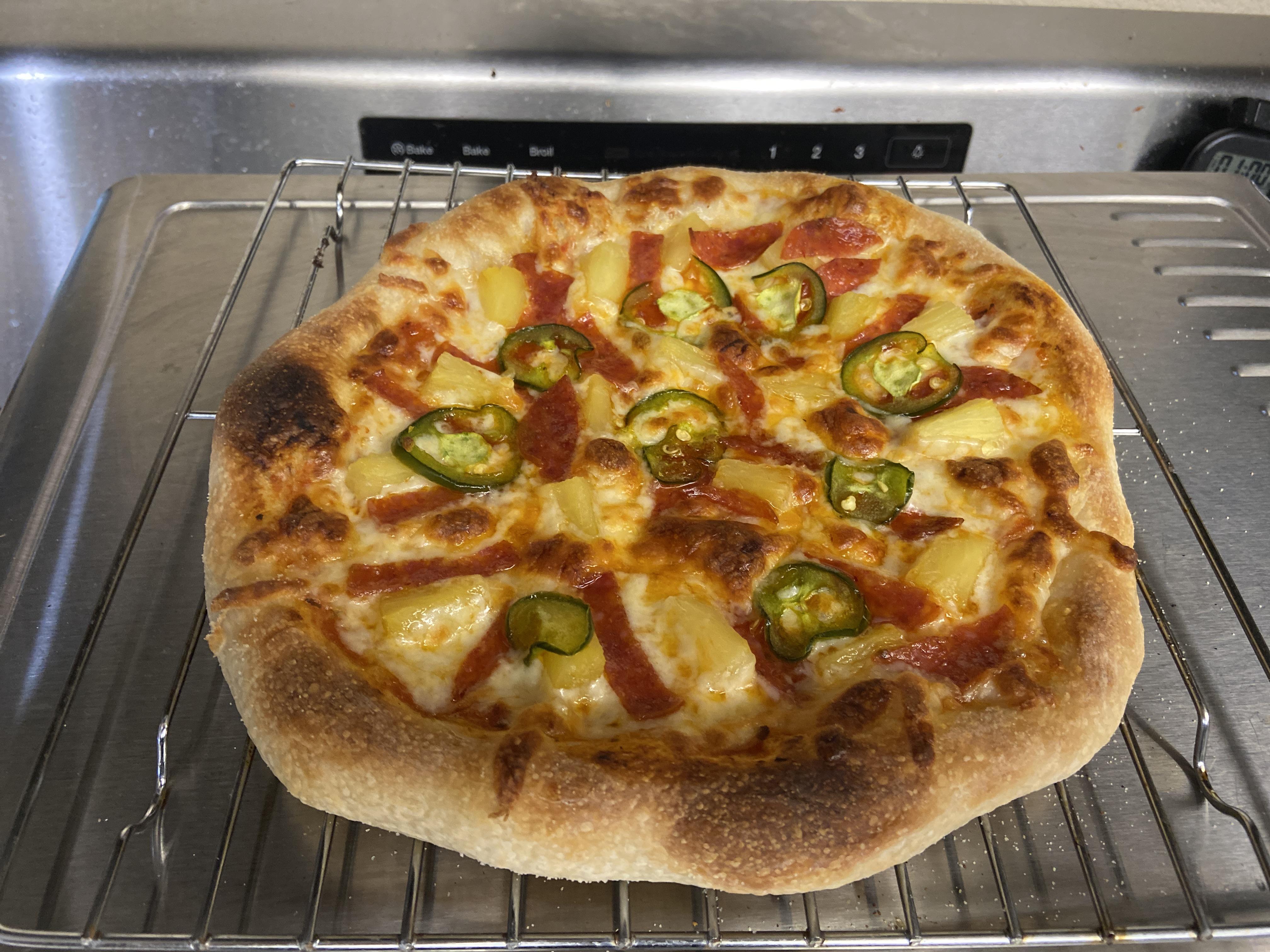 First attempt at homemade pizza using dough from scratch and my toaster