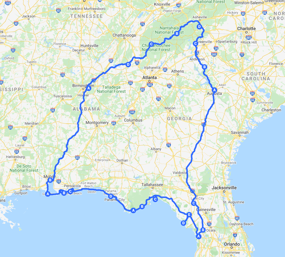 Florida Panhandle Road Map Printable