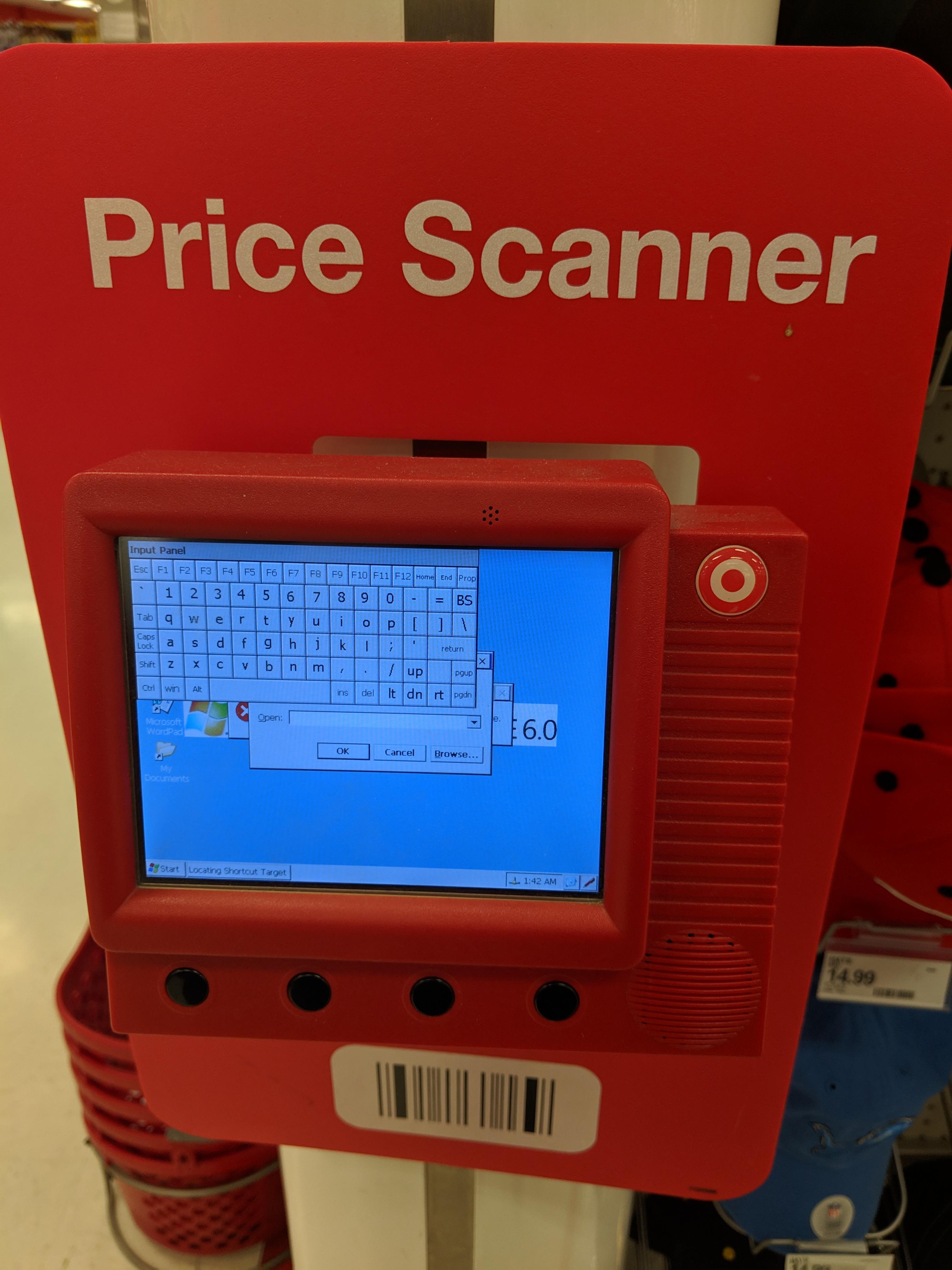Target price scanner running Windows. r/funny