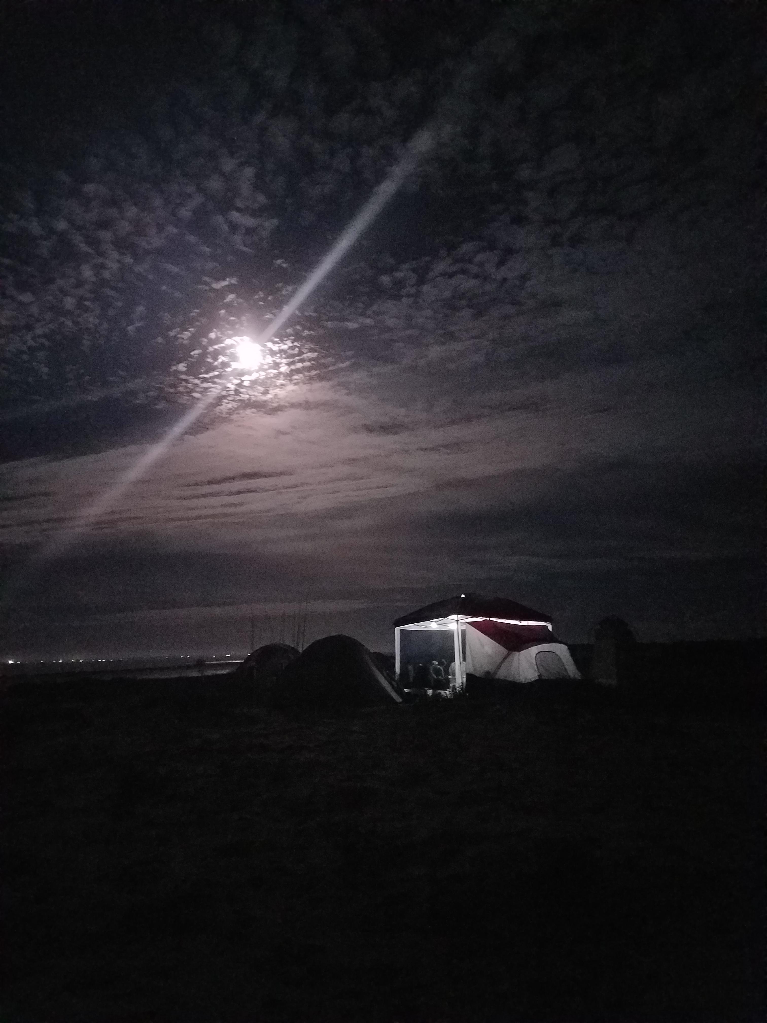 Base camp during a full moon last weekend camping on Shackleford Banks