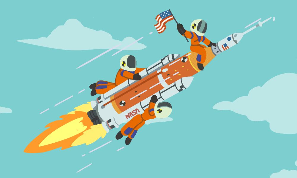 Little SLS blast off Gif r/nasa