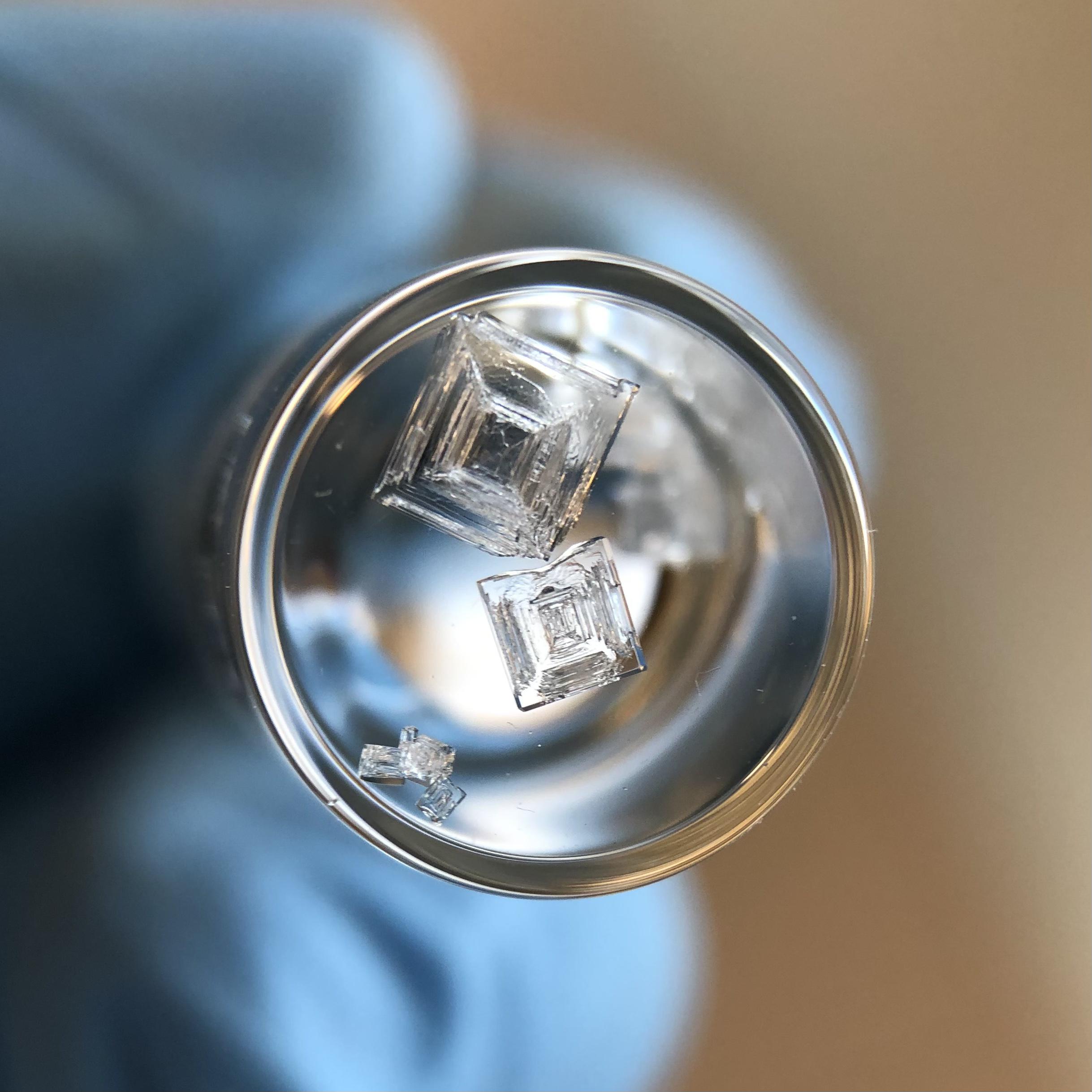 Salt crystals grown from water and alcohol r/chemistry