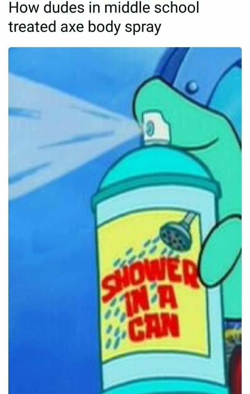 How Dudes in Middle School Treated Axe Body Spray r/memes
