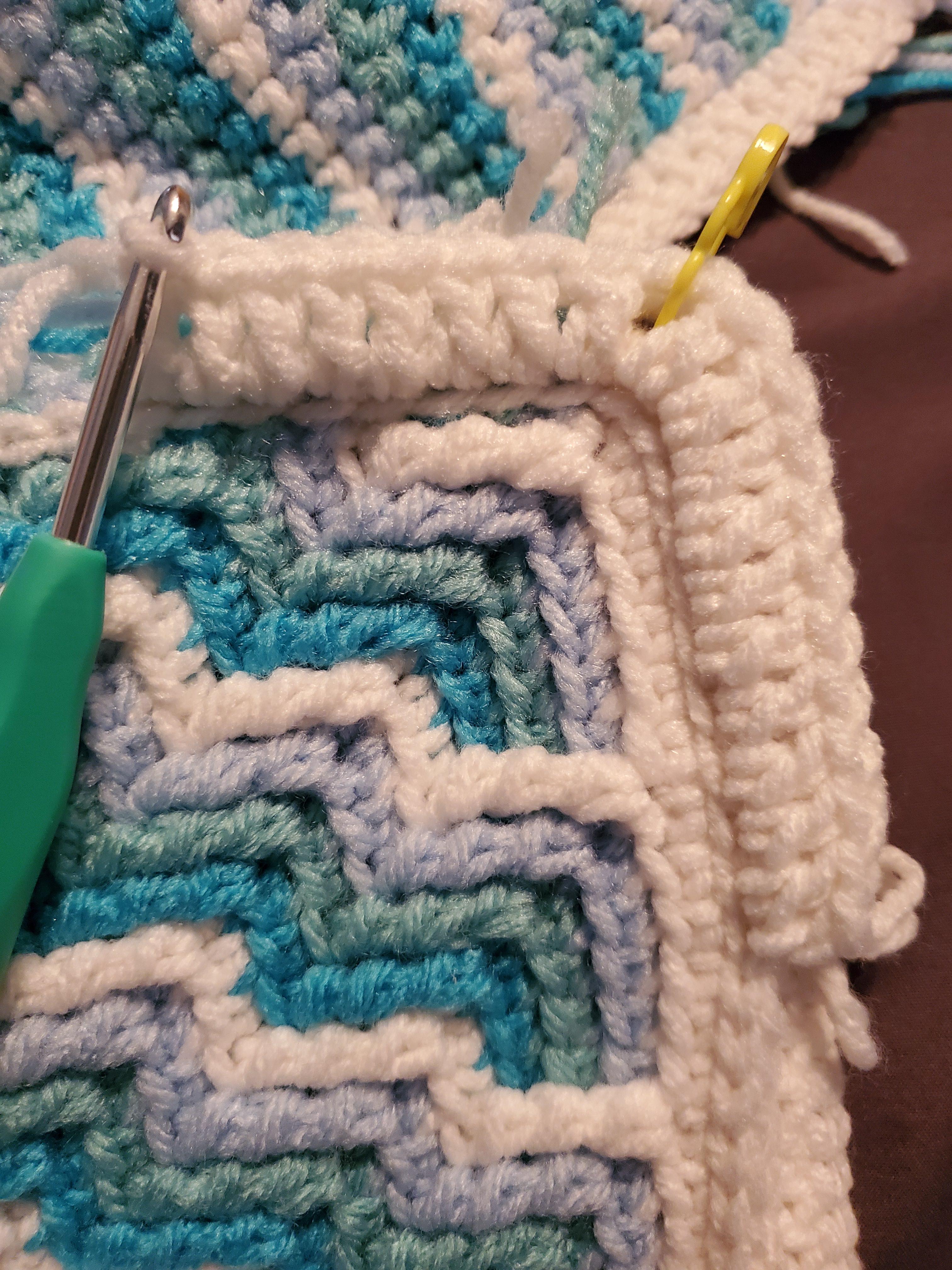 Currently attempting the double border on a mosaic crochet piece, but I