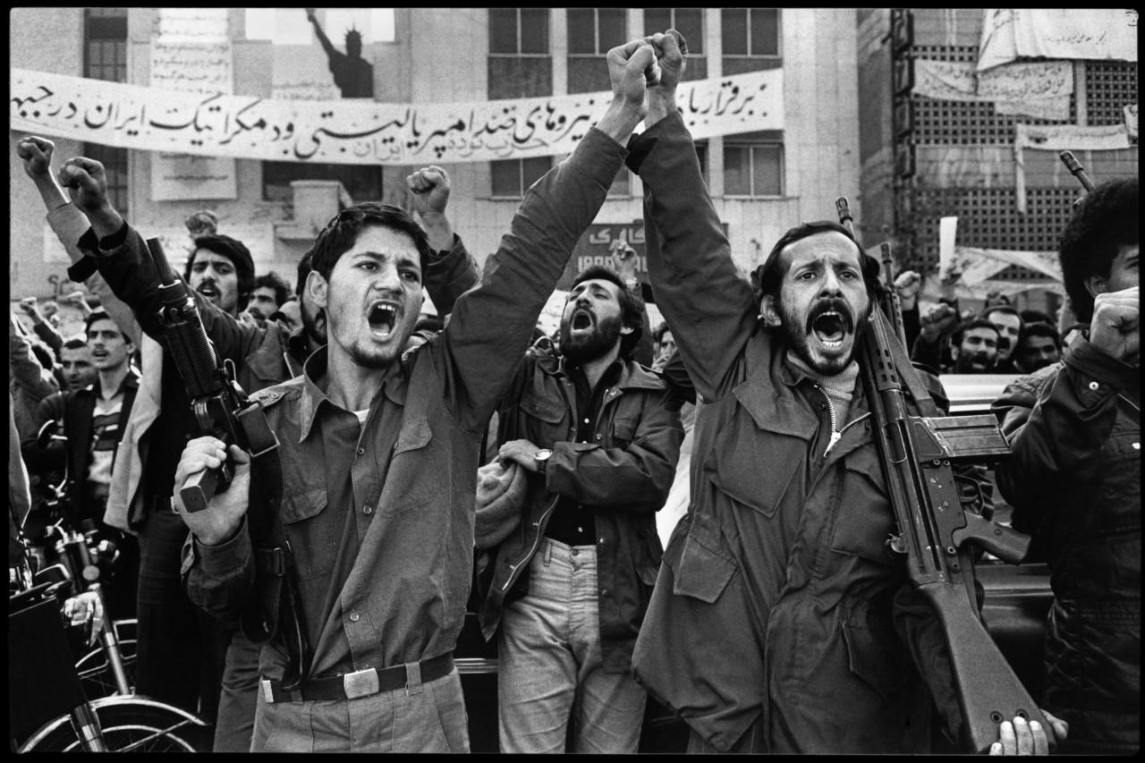 Armed militants outside the United States Embassy in Tehran, Iran, where diplomats are held