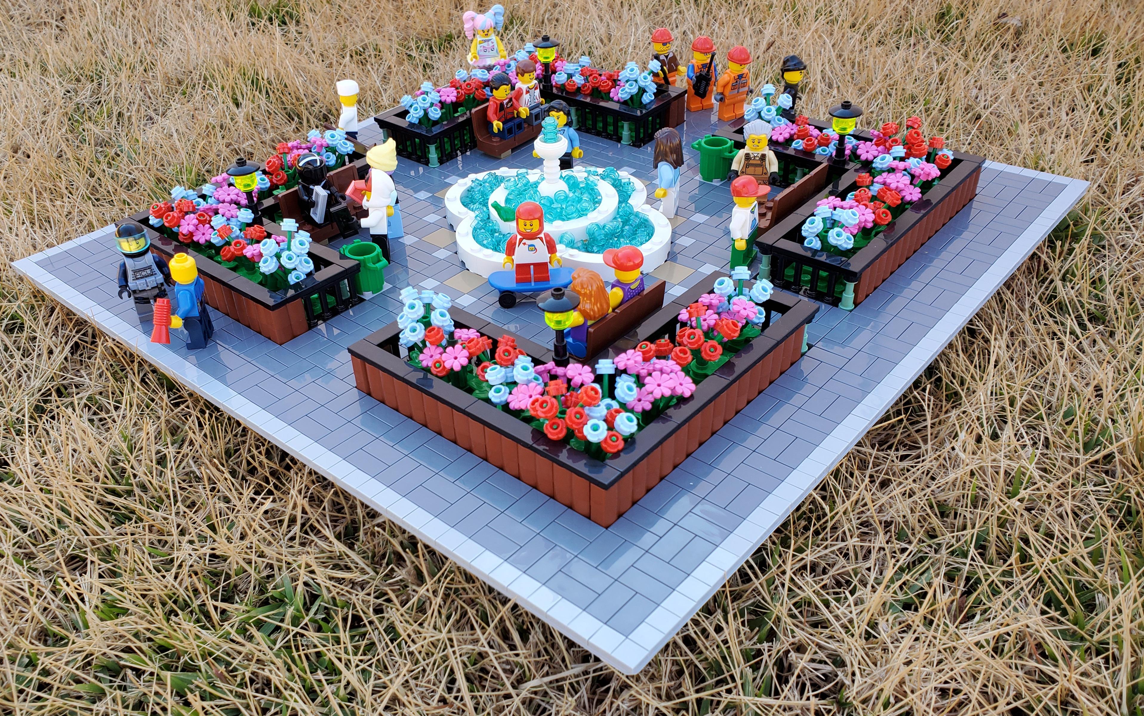 New flower garden park for my city! r/lego
