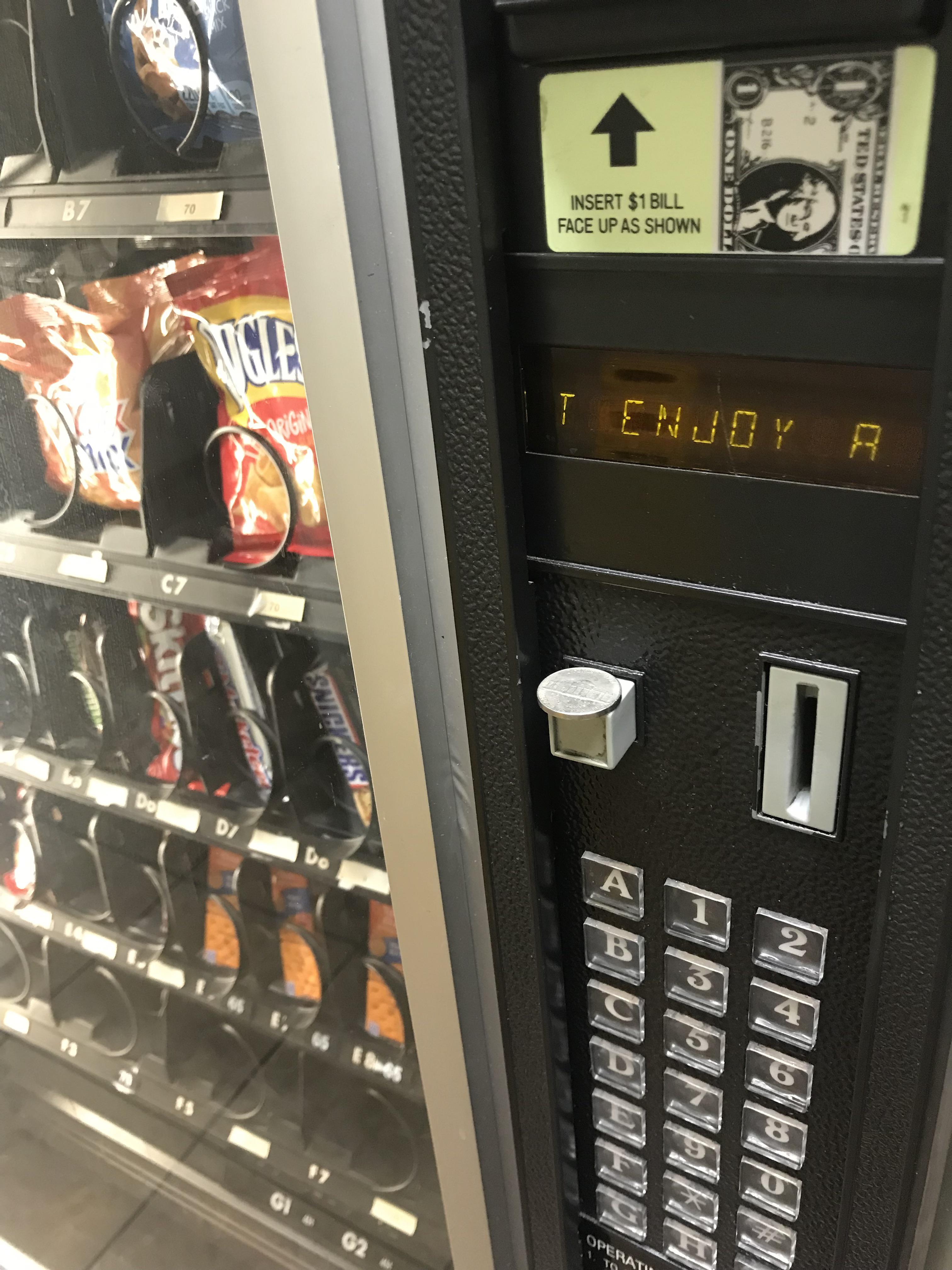 I like to leave the change I get from vending machines just in case