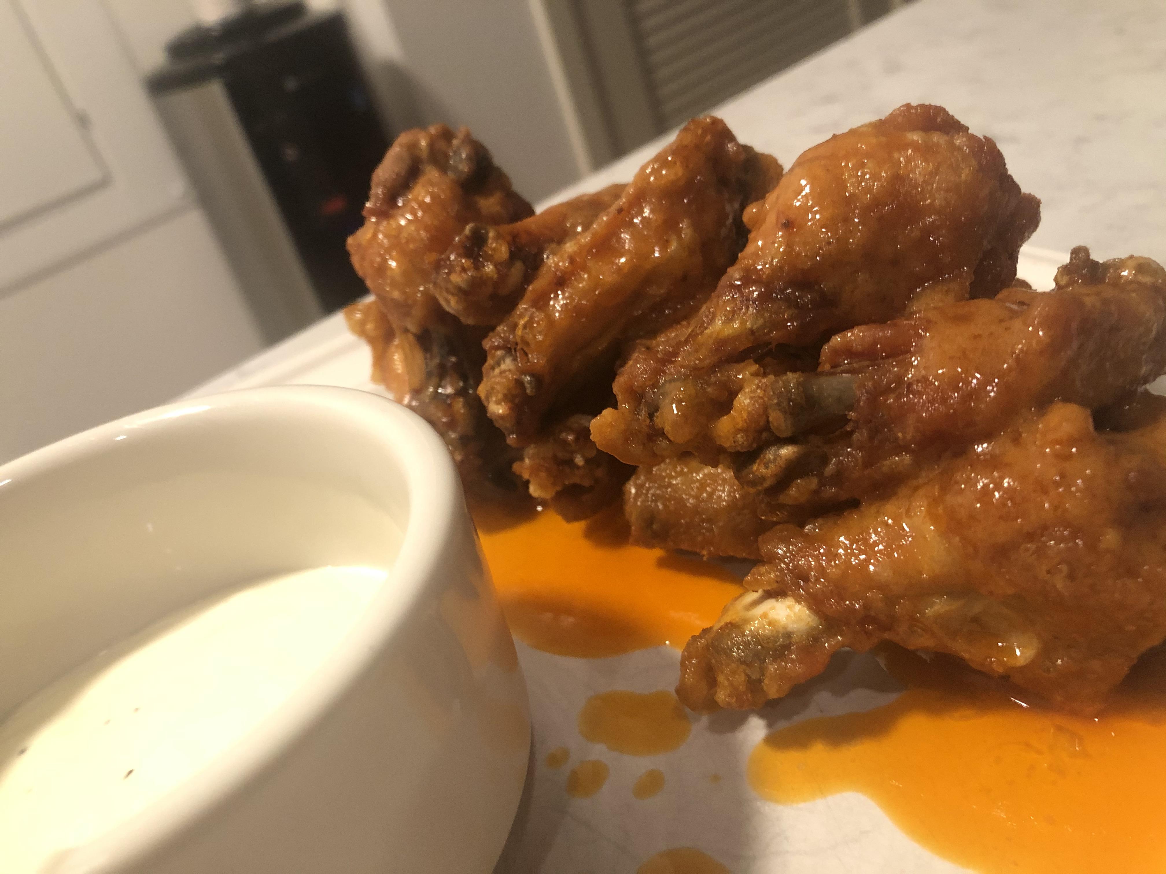 Double fried classic buffalo with blue cheese r/Wings