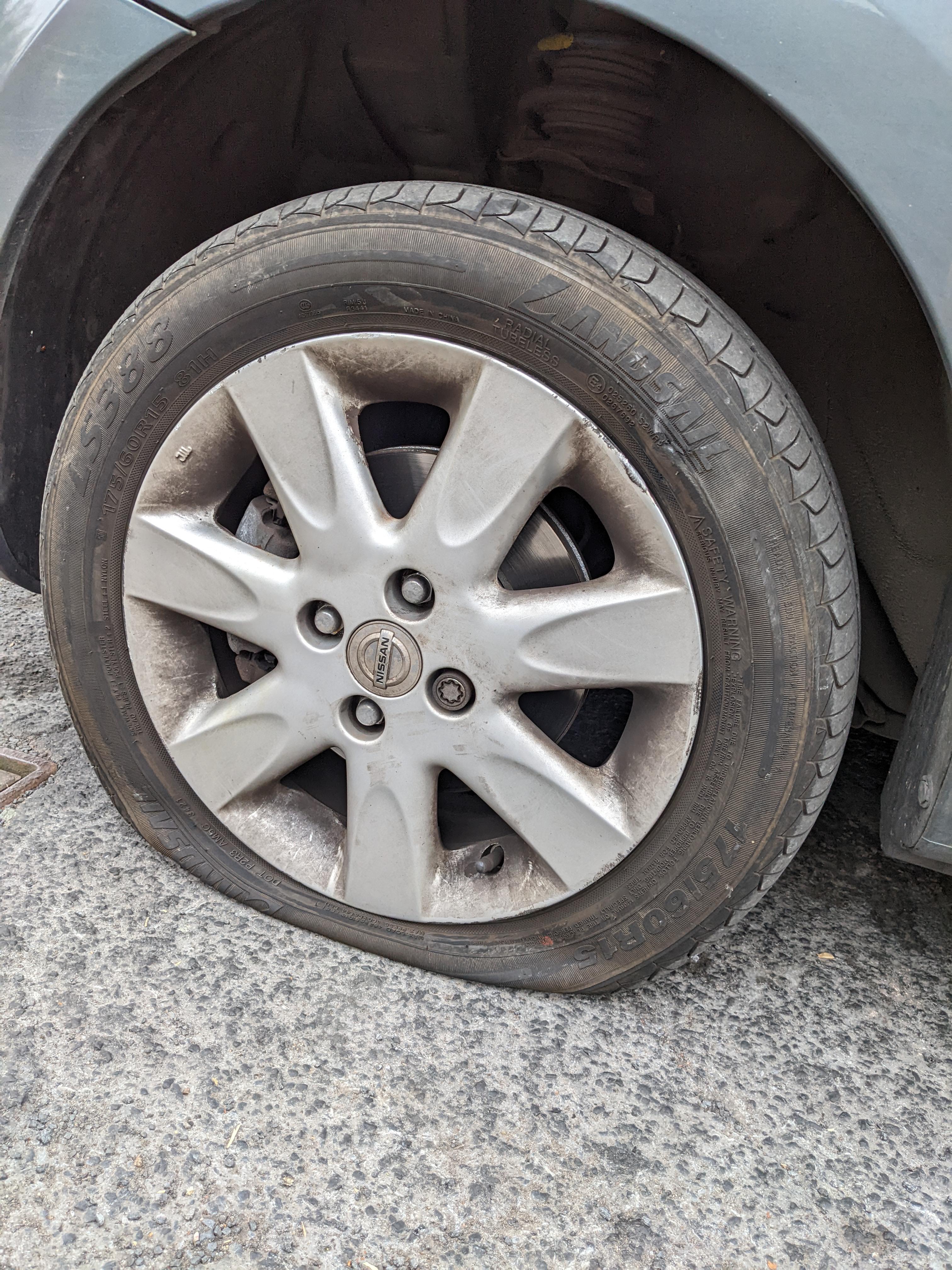 Hit a curb and my tyre completely deflated within about 30 seconds, how