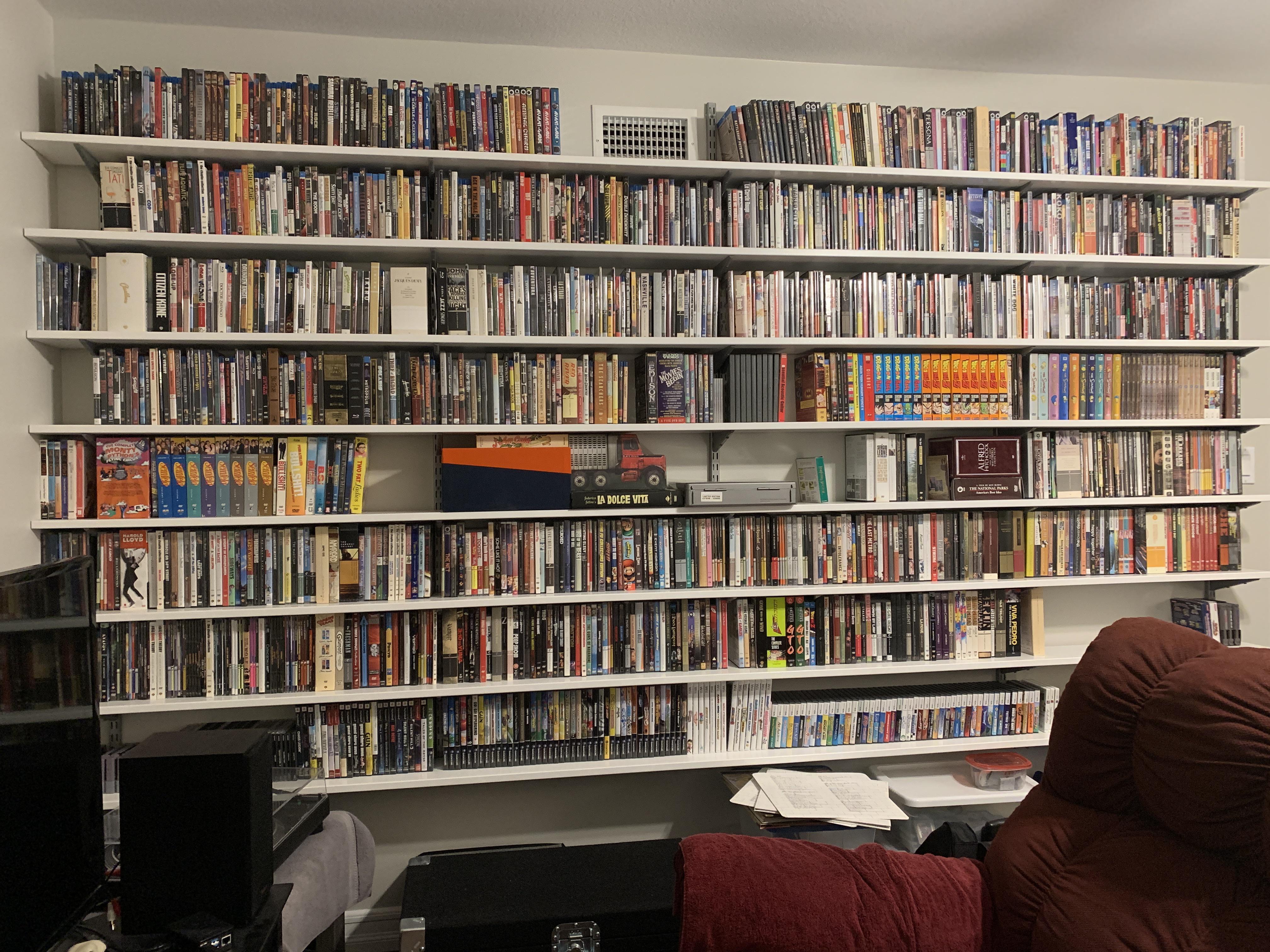 DVD/Bluray/VHS and (soon) Laserdisc Collection. Some gaming too. r