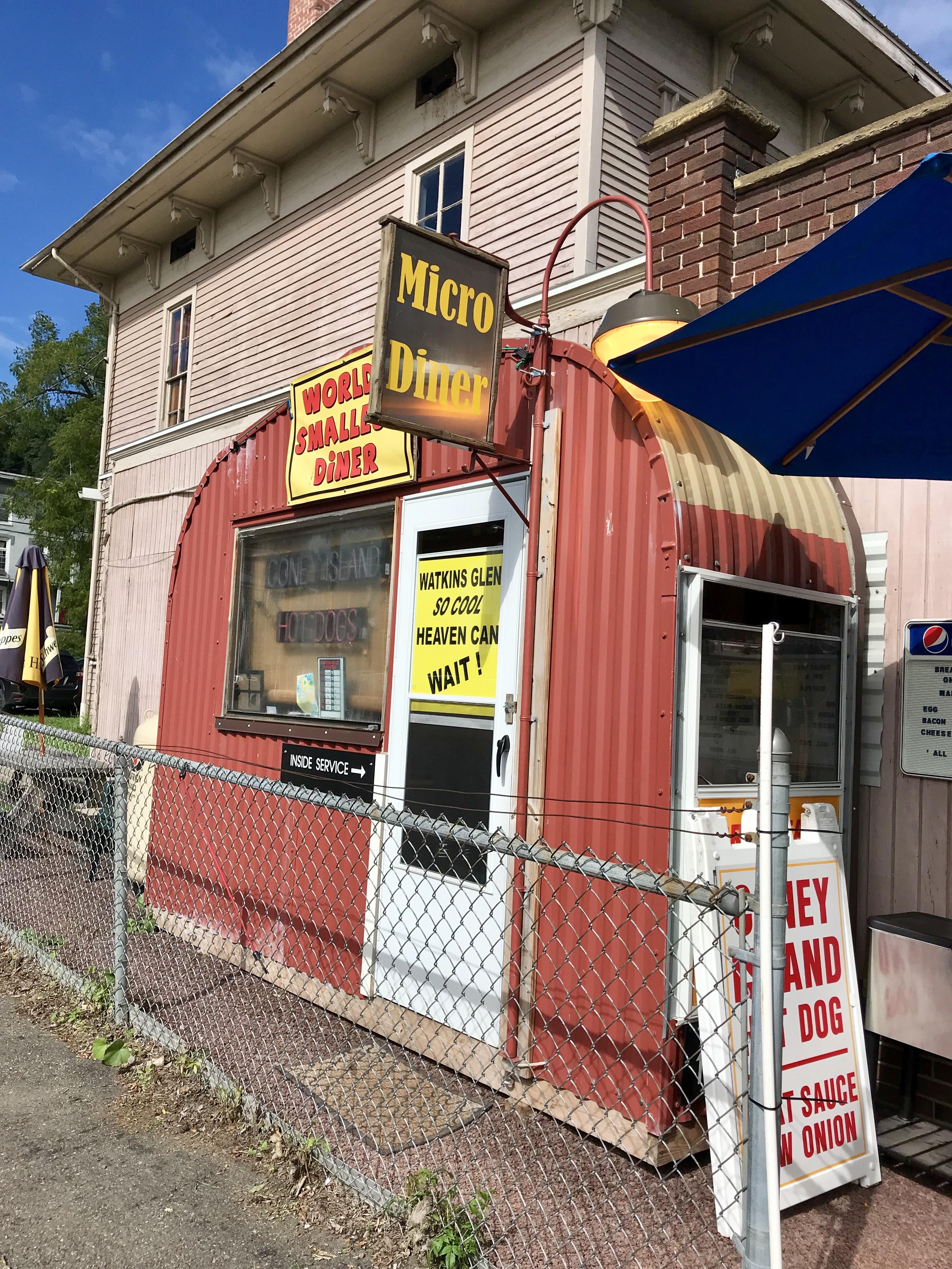 Found the worlds smallest diner in Whatkins Glenn in NY r/mildlyinteresting
