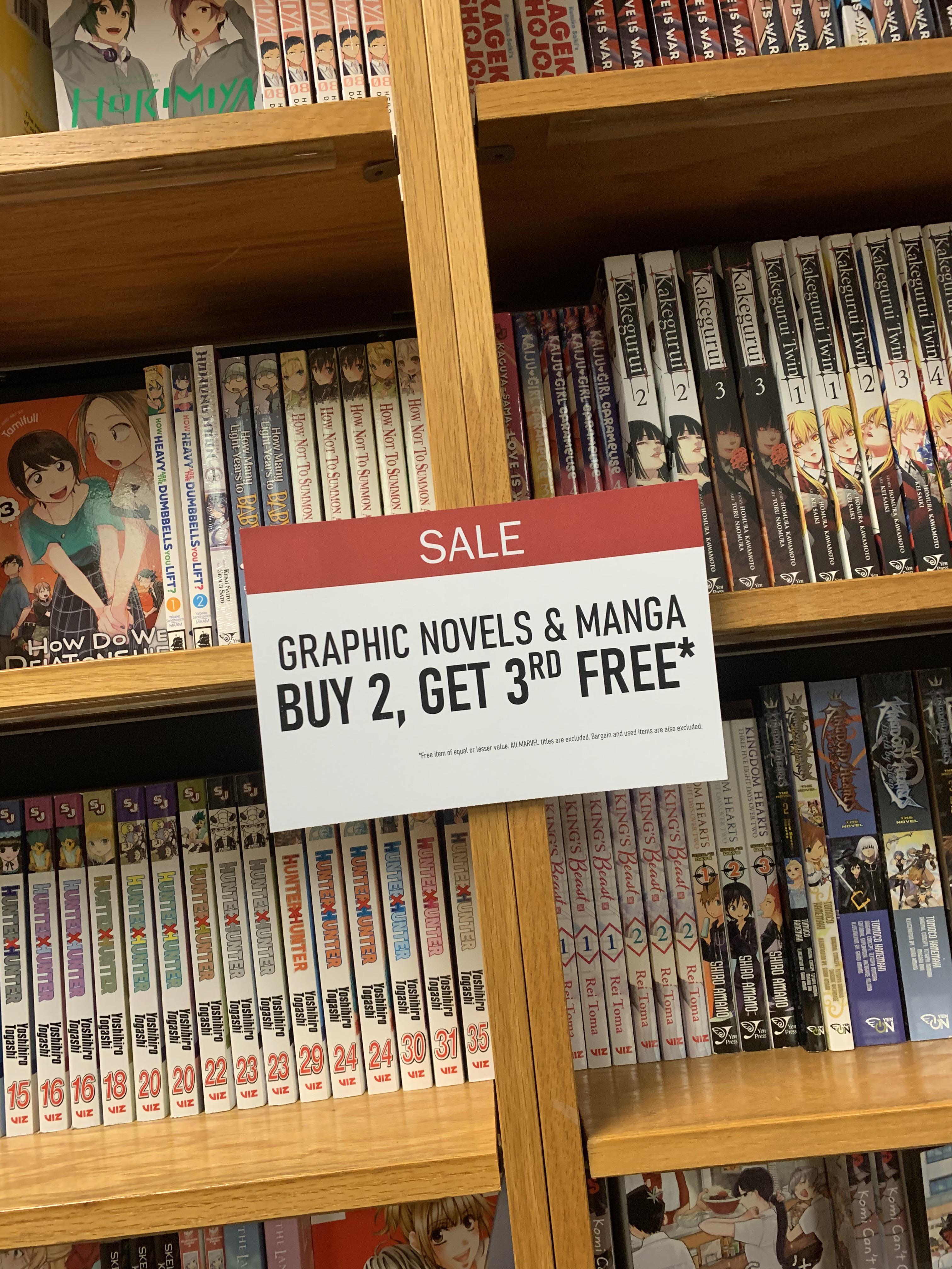 BAM Buy 2 Get 1 Sale!! Don’t know if it’s every store though. mangadeals