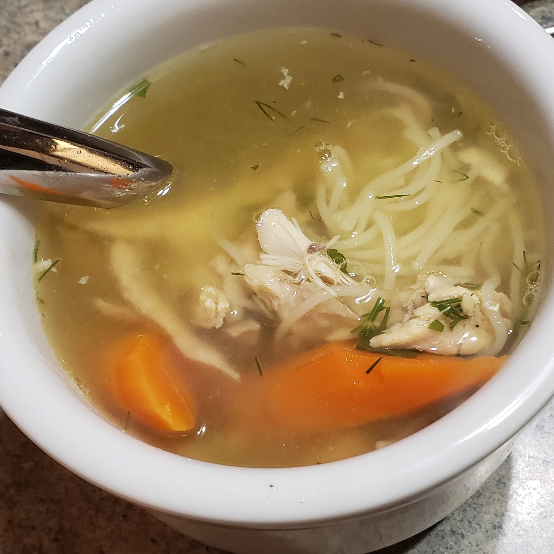 Finally achieved my mom's Rosół (Polish chicken soup) r/familyrecipes