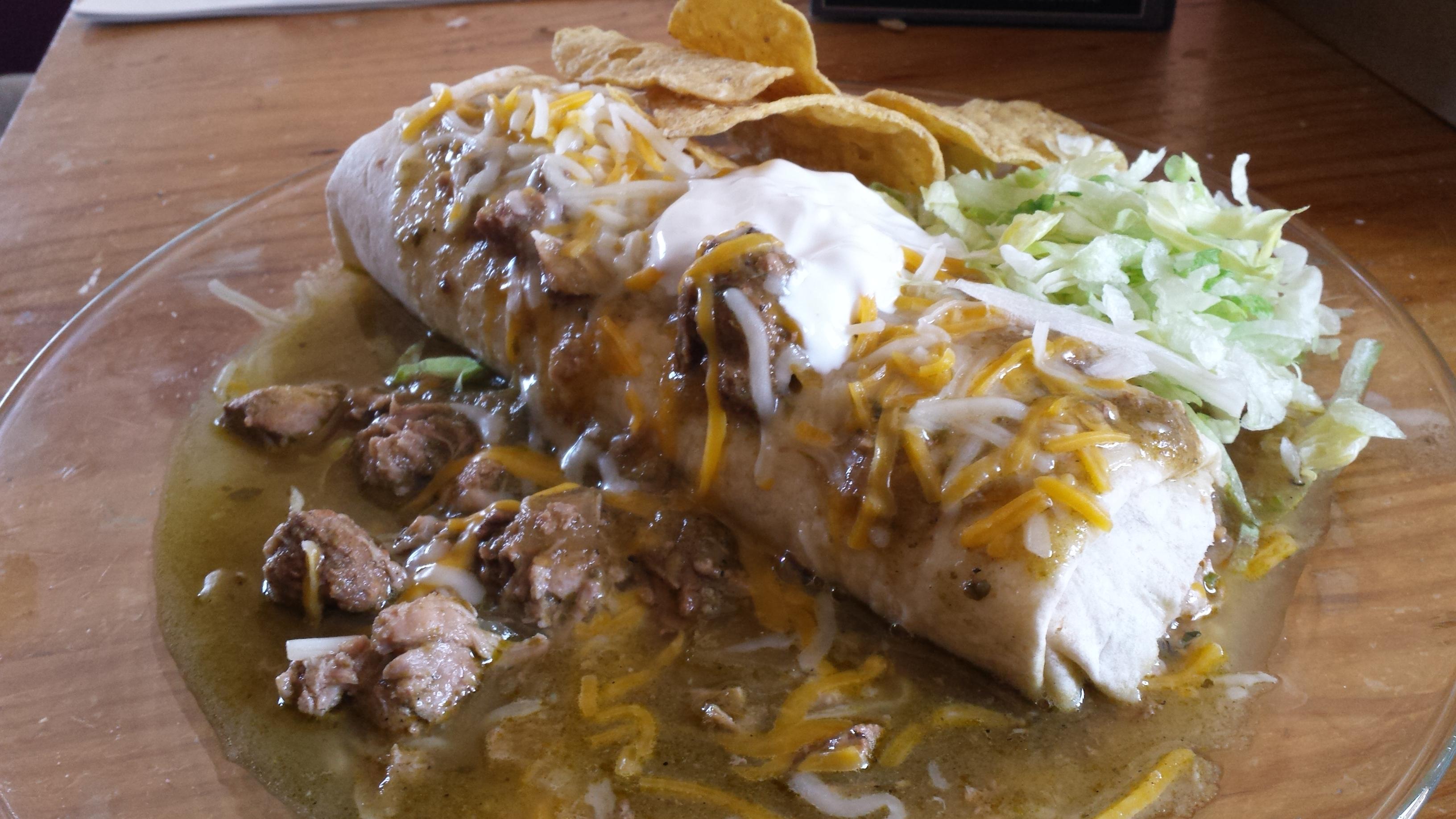 [Homemade] Cane Asada, Black Bean & Spanish Rice Wet Burrito r/food