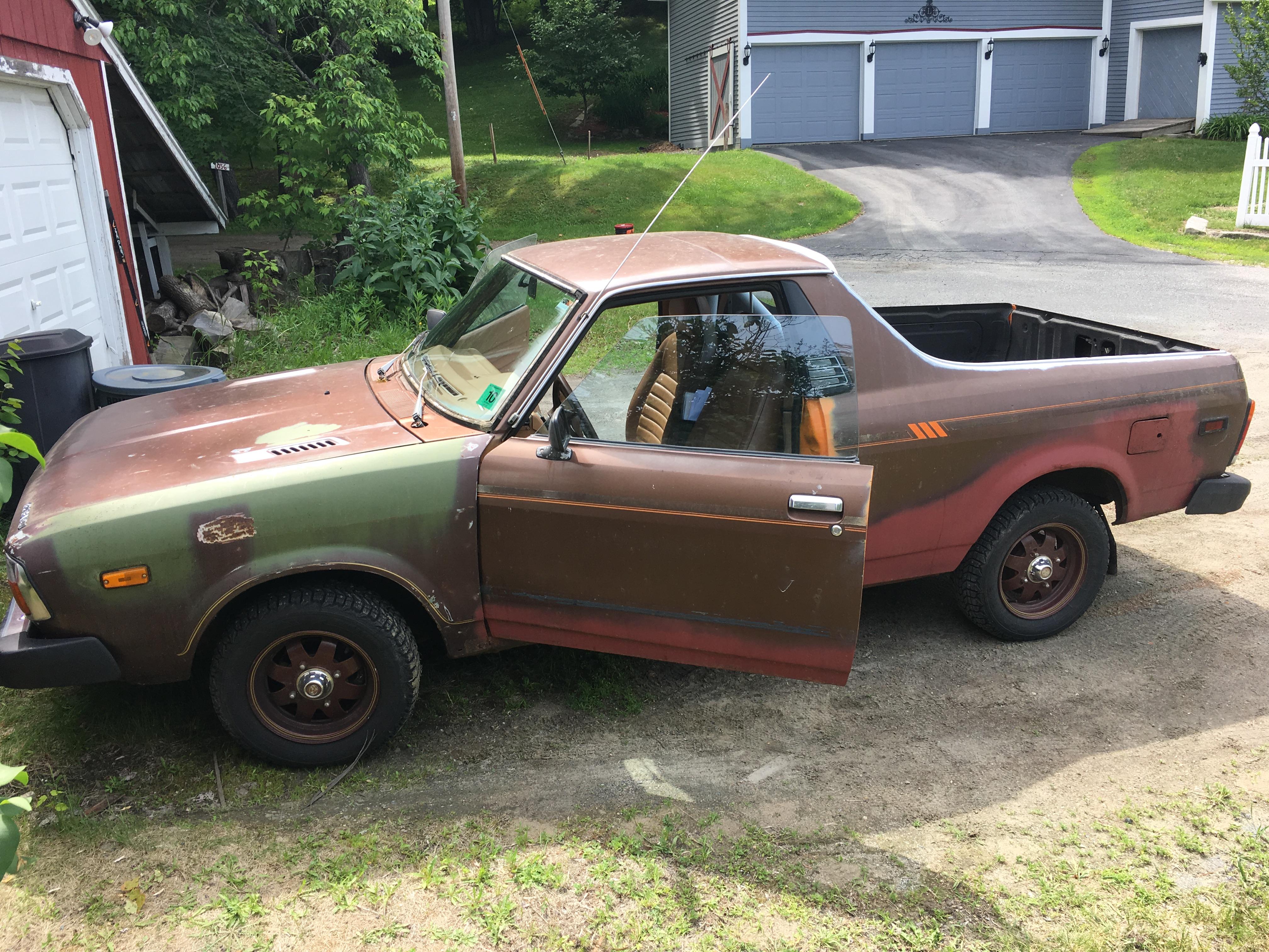 Picked her up today, 3rd Subaru, first manual transmission, 1979 BRAT ready for restoring r/subaru
