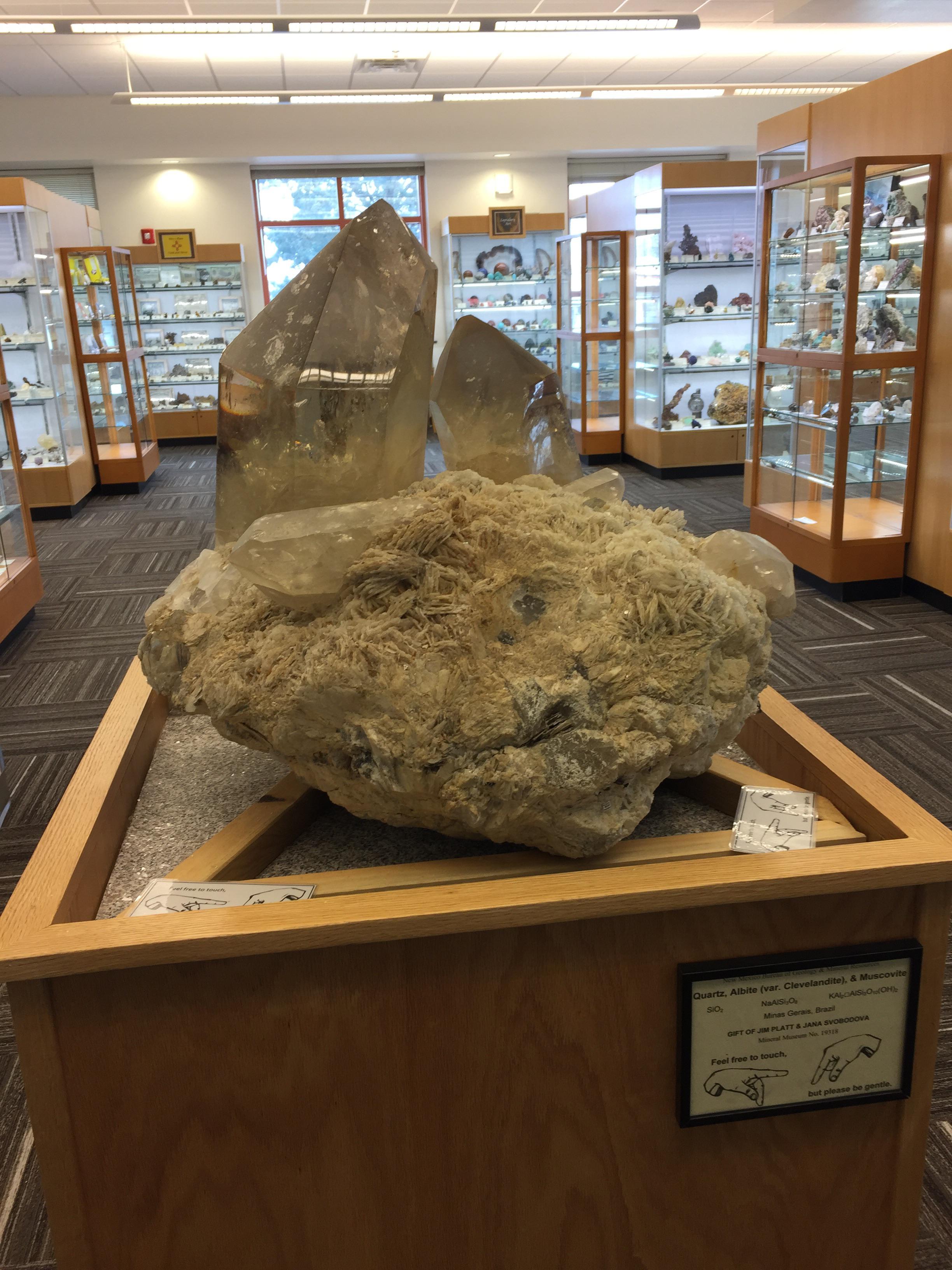 These huge quartz crystals at the New Mexico bureau of geology r
