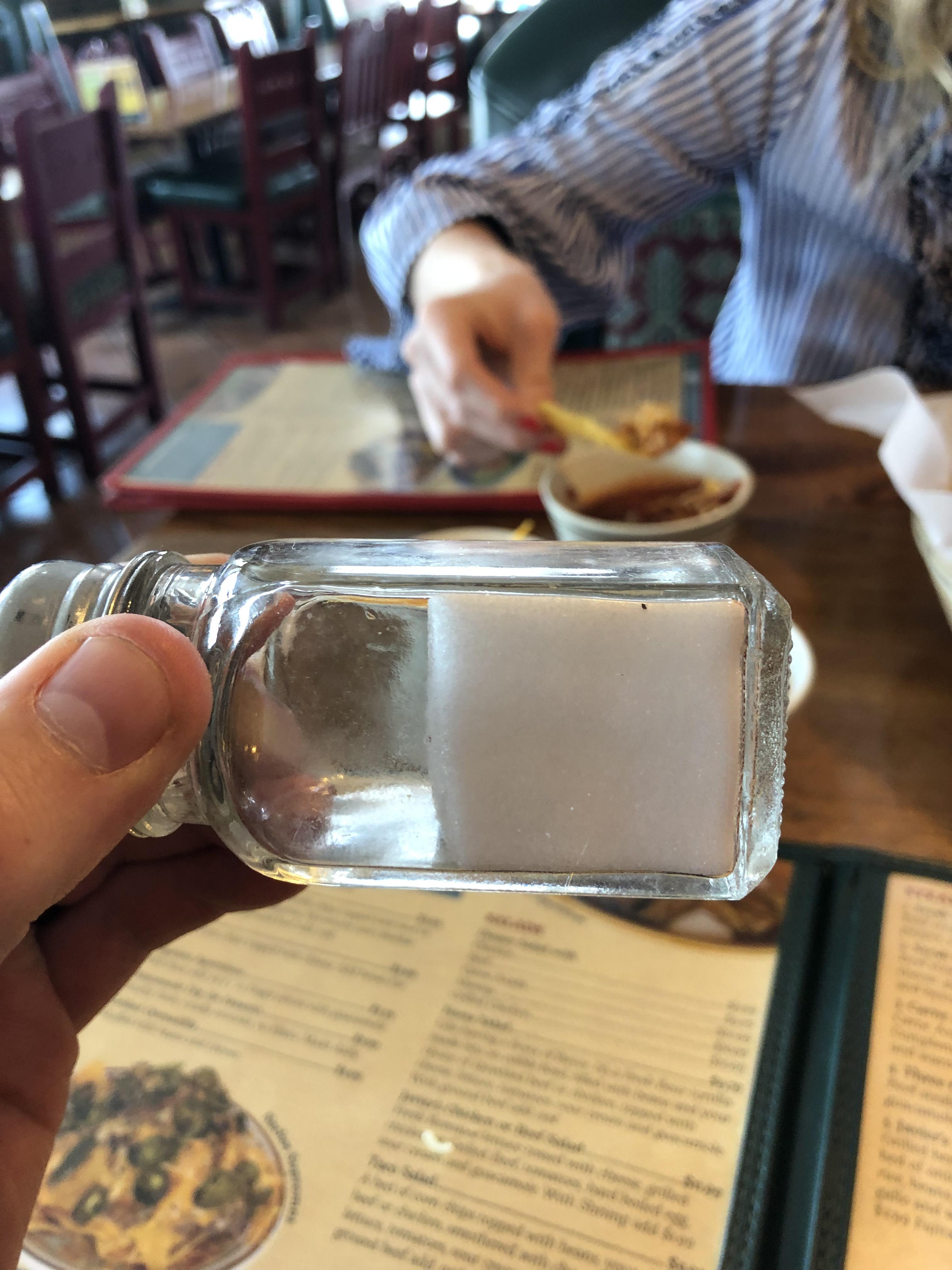 Salt shaker at a local Mexican restaurant. r/funny
