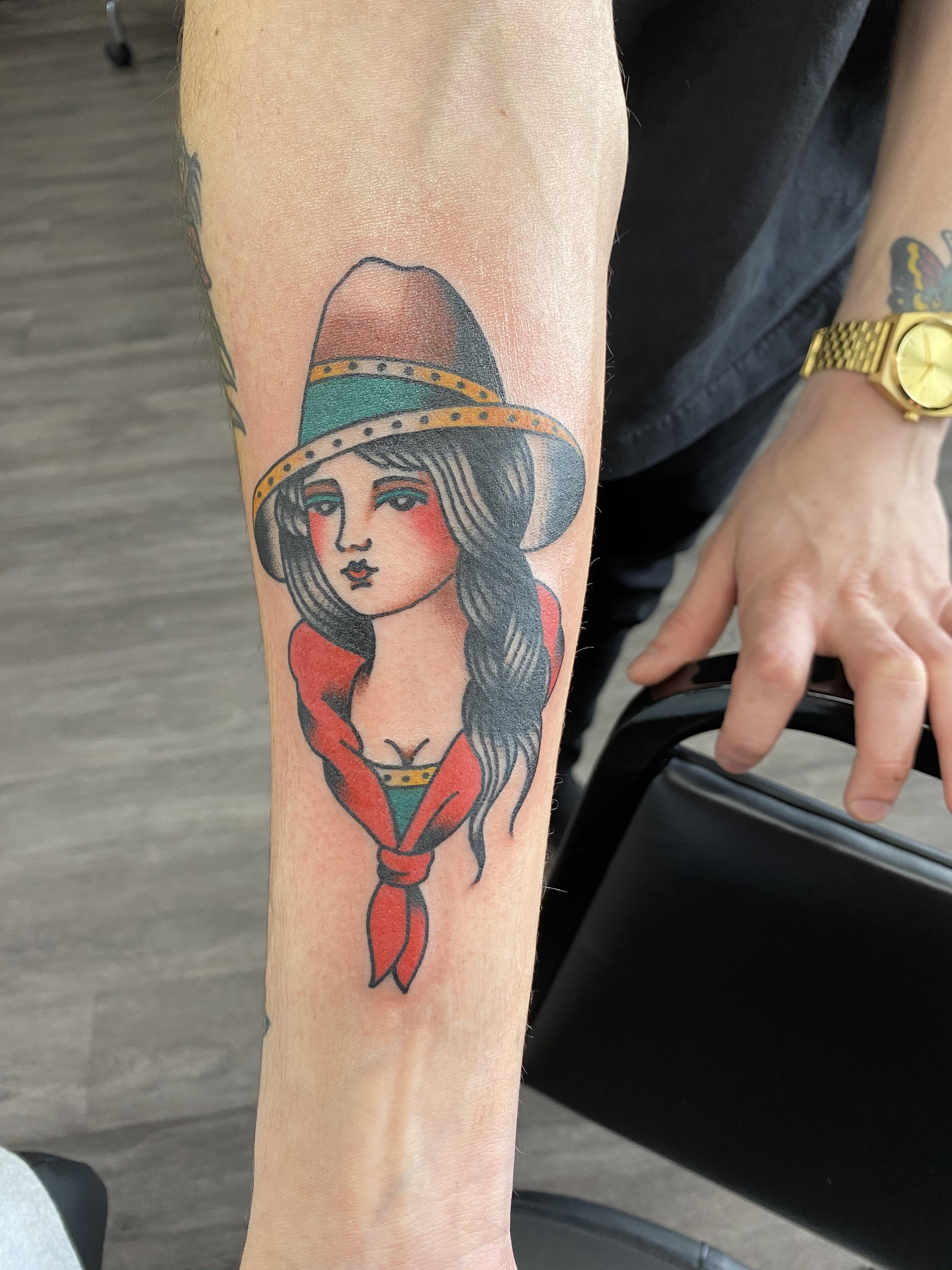 Cowgirl on my boyfriend. By Nate Coleman at Blackwood Tattoo in Keswick