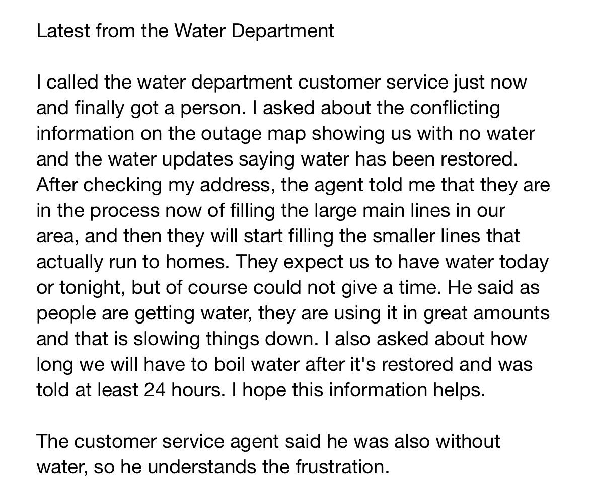 Water update from a neighbor who called the water dept r/asheville