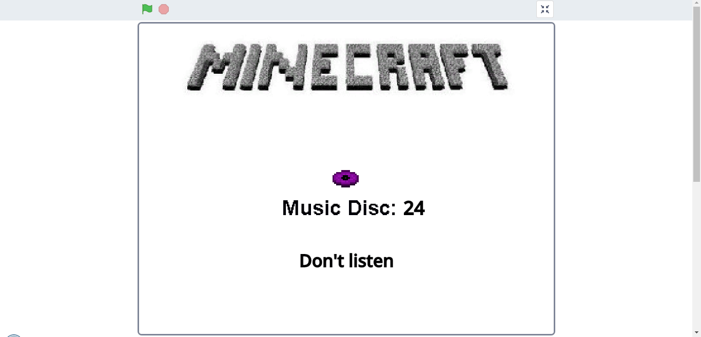 Minecraft Music Disc 24 (Project ID 409580507) r/scratch