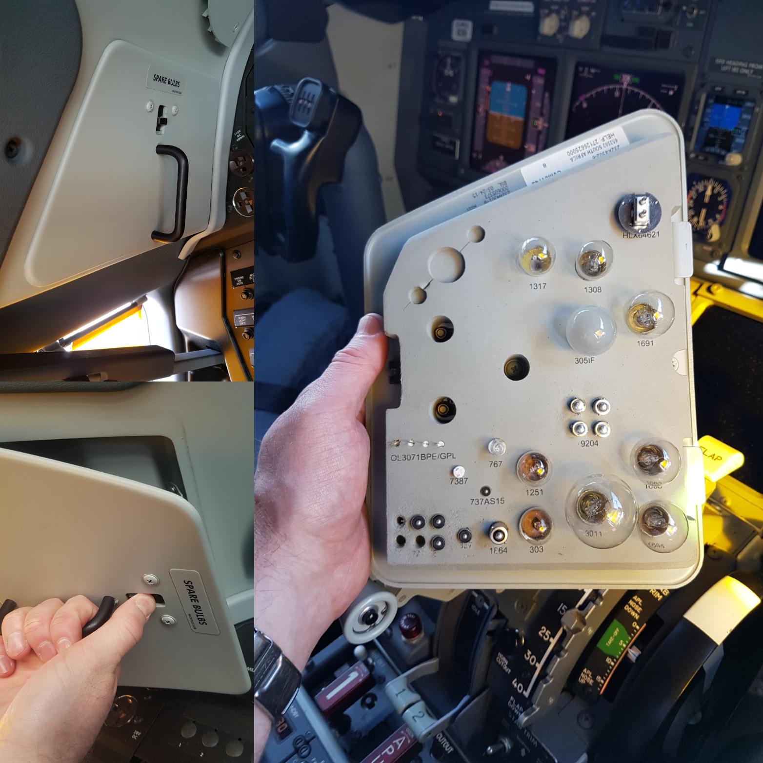 Spare lightbulbs on airplanes. r/mildlyinteresting