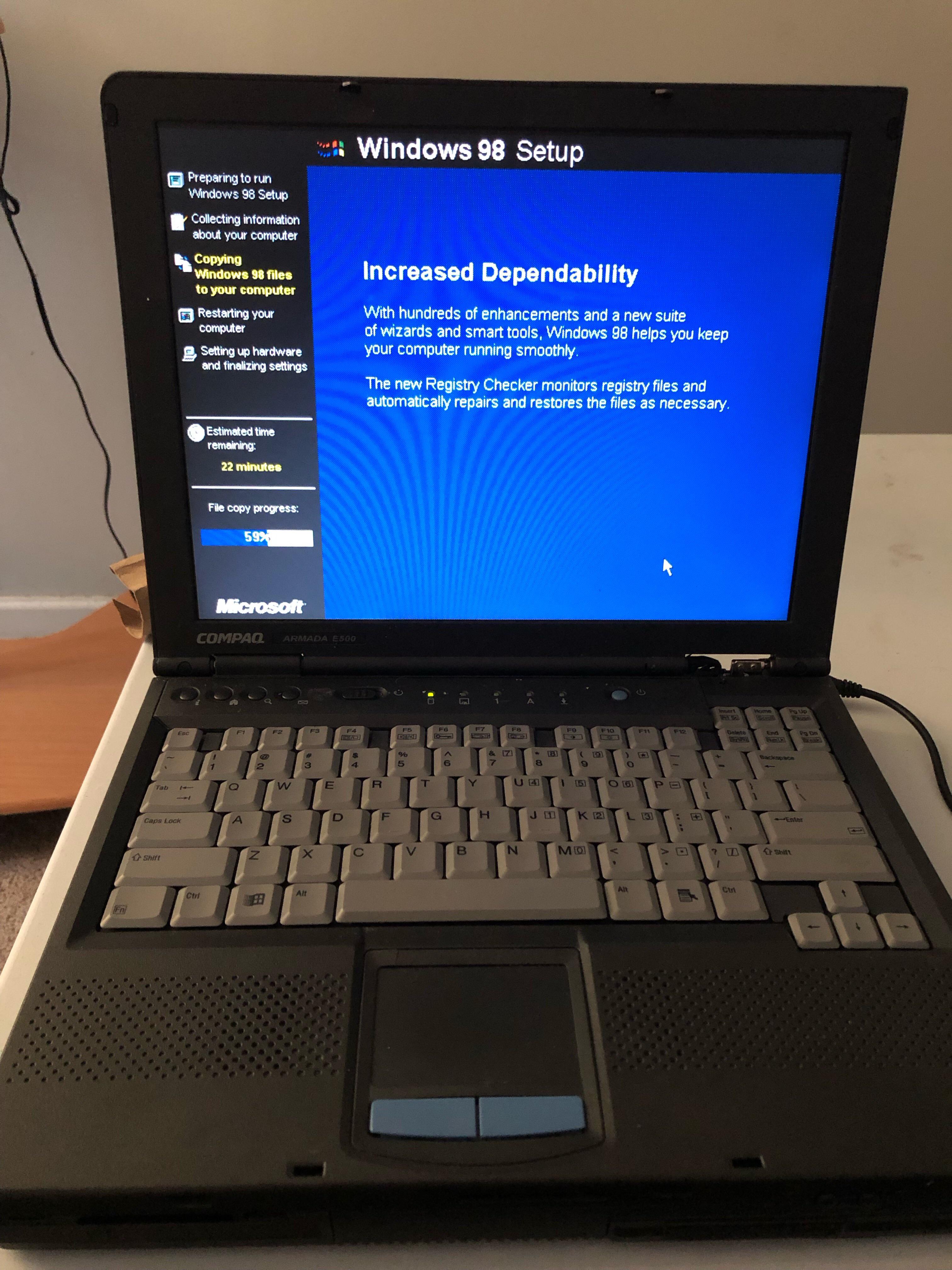 Compaq Armada e500 r/windows98