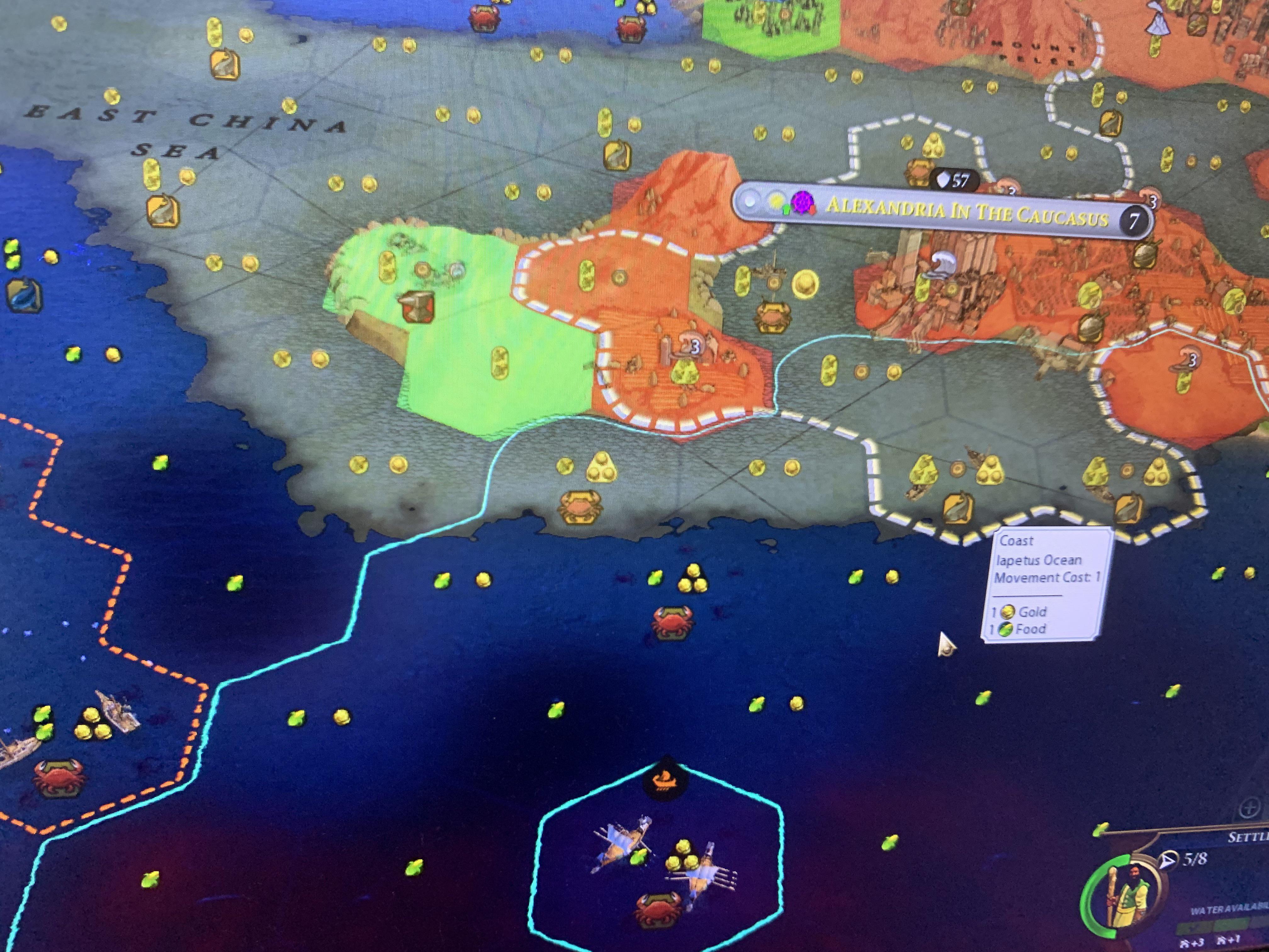 Is this a bug?? It allowed me to settle there with only a 2tile gap! civ