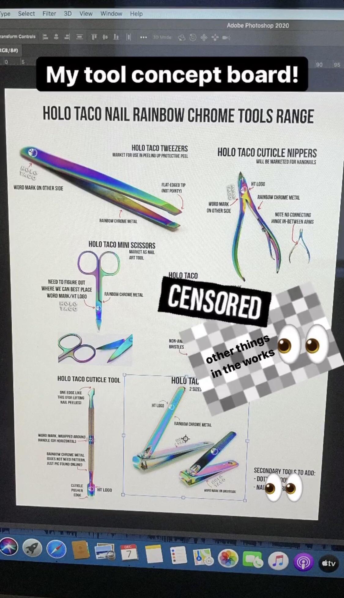 While showing us the creation of the rainbow chrome kit on Holo Taco’s Instagram stories, Simply