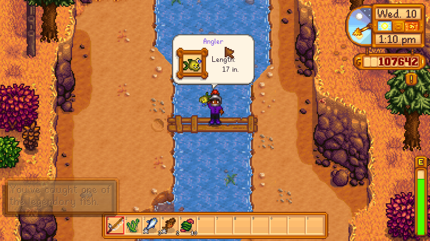 Managed to catch the Angler with just the bamboo rod. Gonna try to get