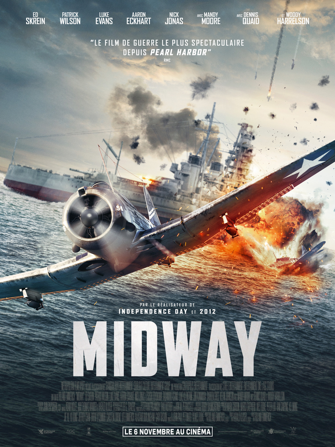 New Poster for World War 2 Film 'Midway' Starring Luke Evans, Woody