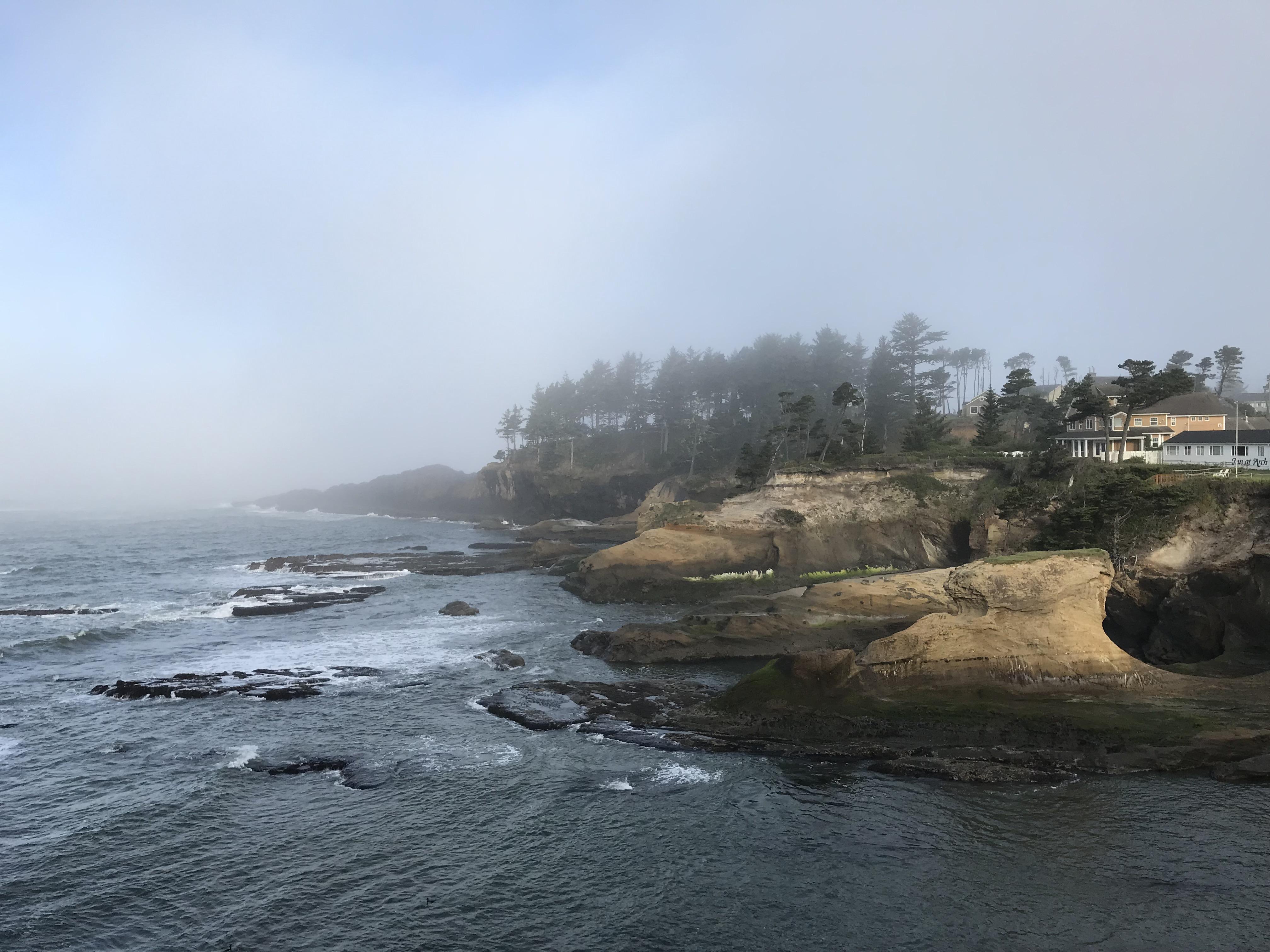 Early hazy morning in Lincoln City oregon