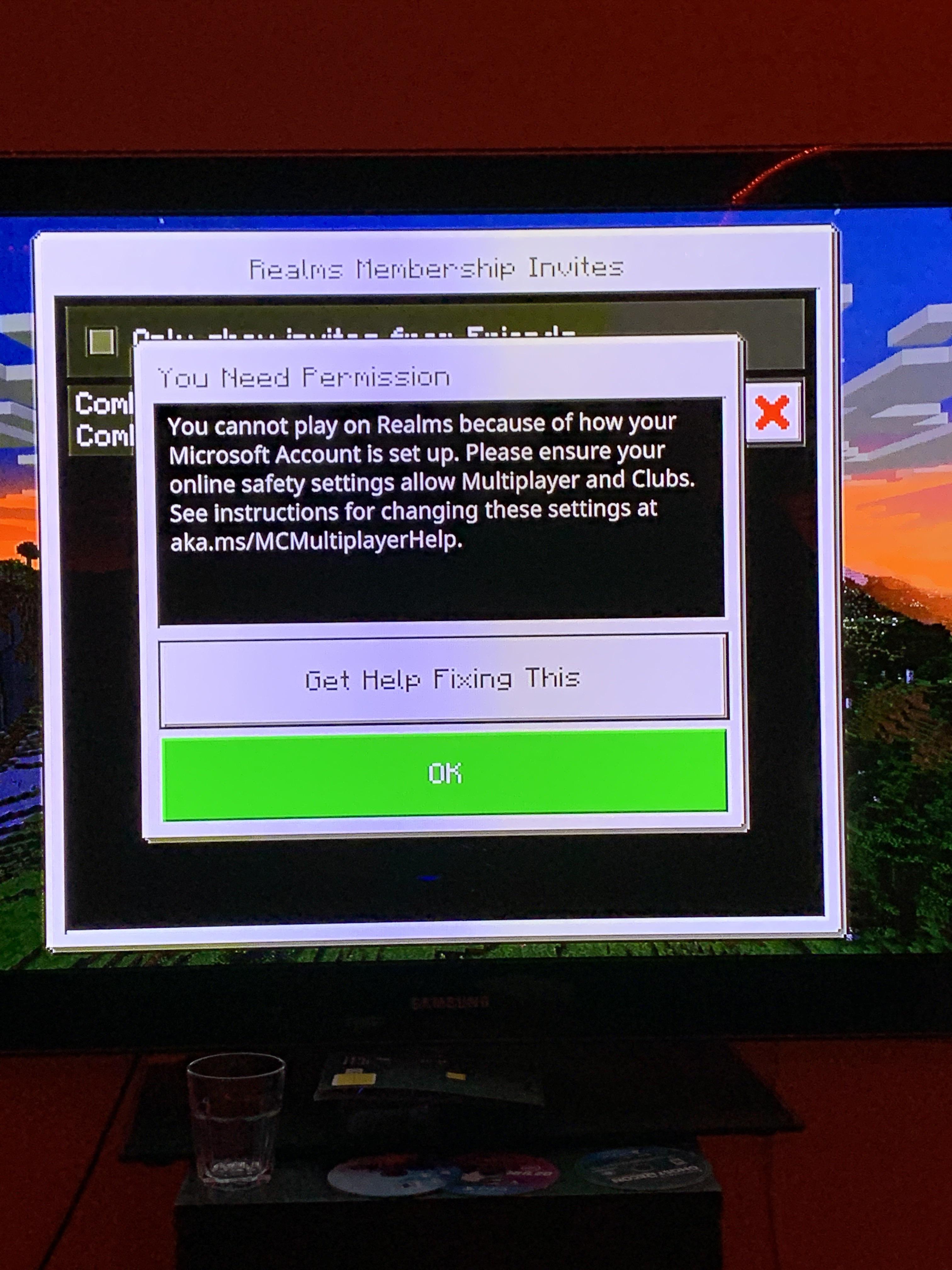 I cant change this setting to join my friend on Xbox realm from my ps4