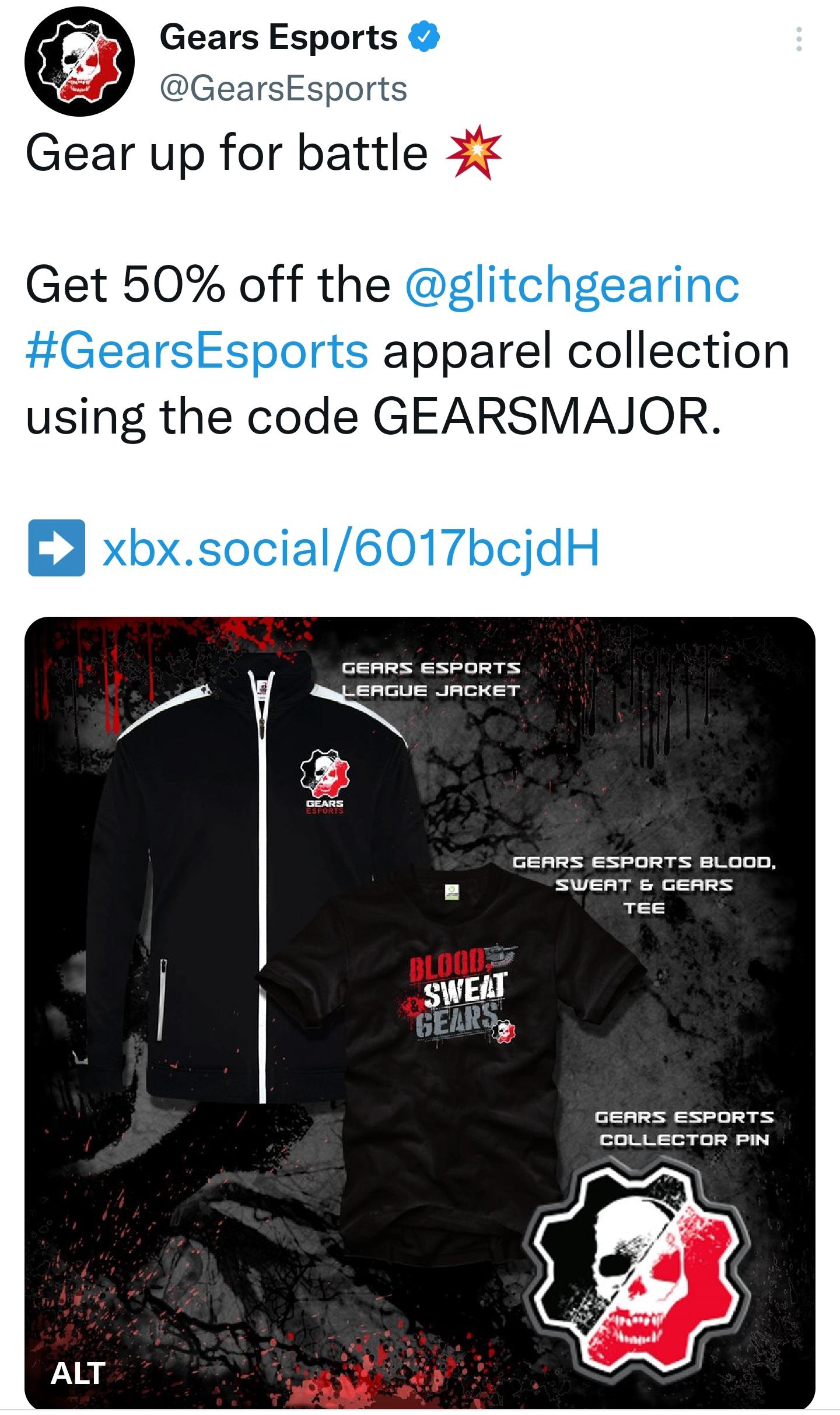 50 off esports gear (not much to choose from) r/GearsOfWar