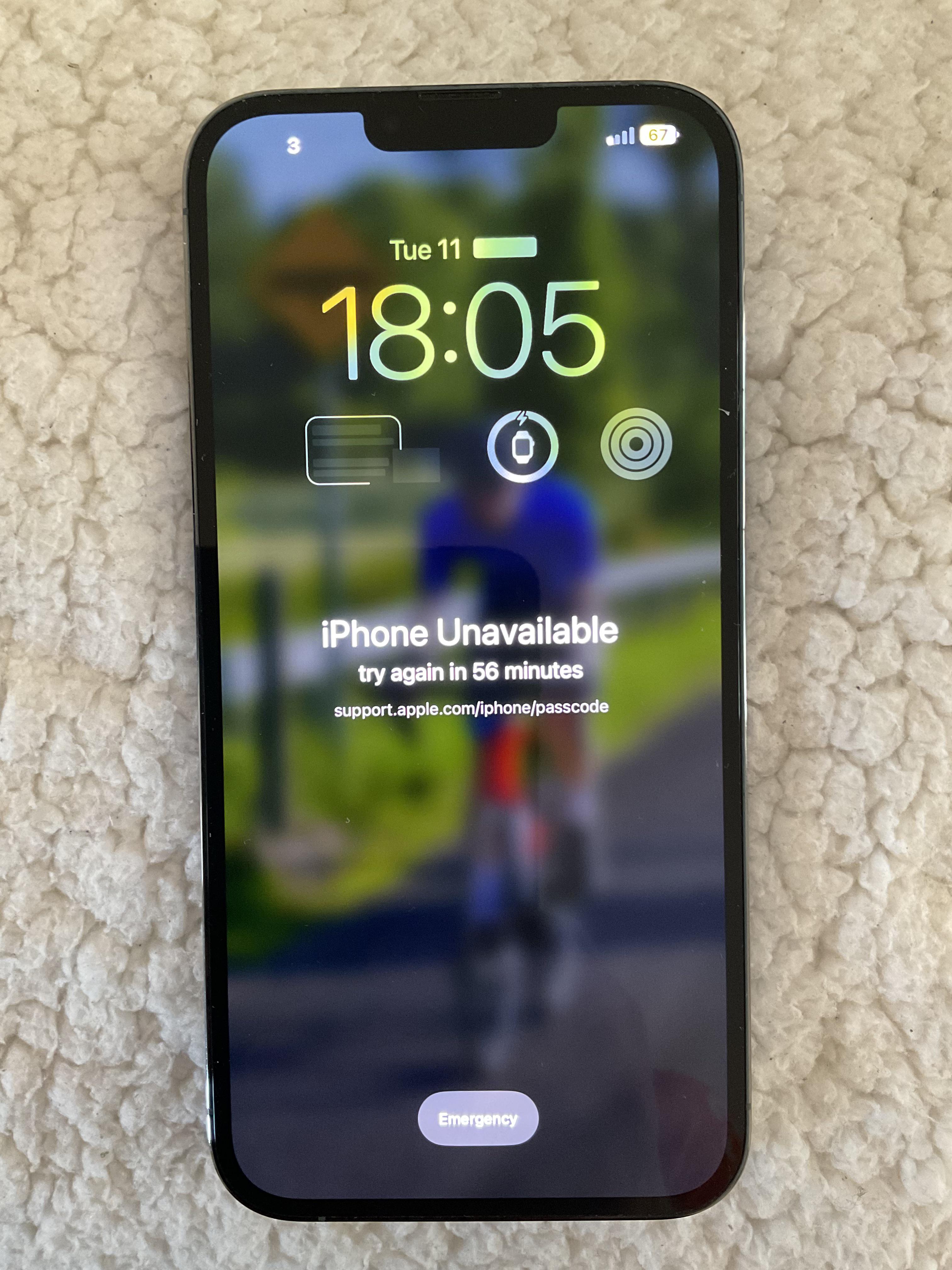 iPhone unavailable try again in 56 minutes r/applehelp