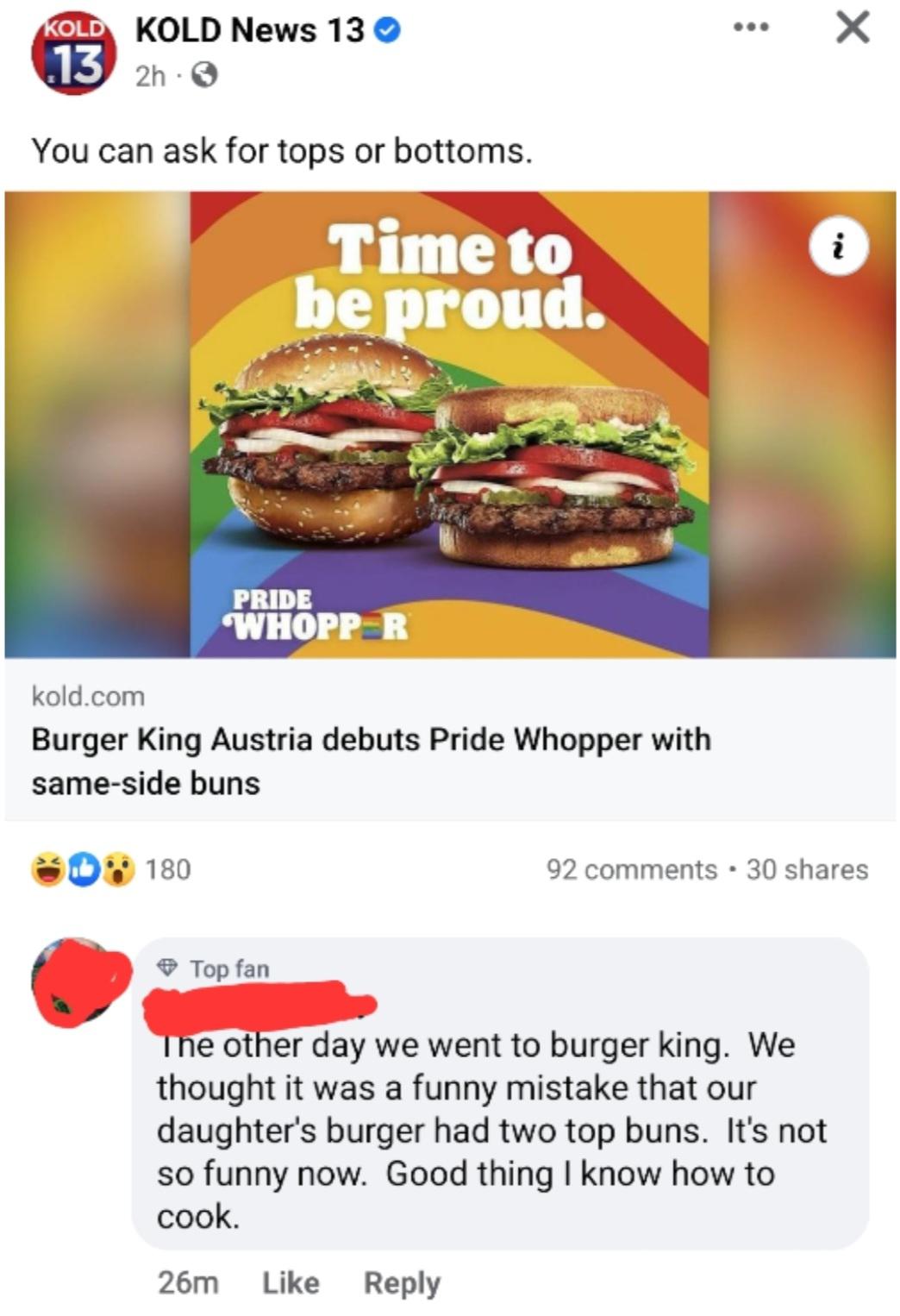 I'm not saying I necessarily agree with Burger King on this one, but