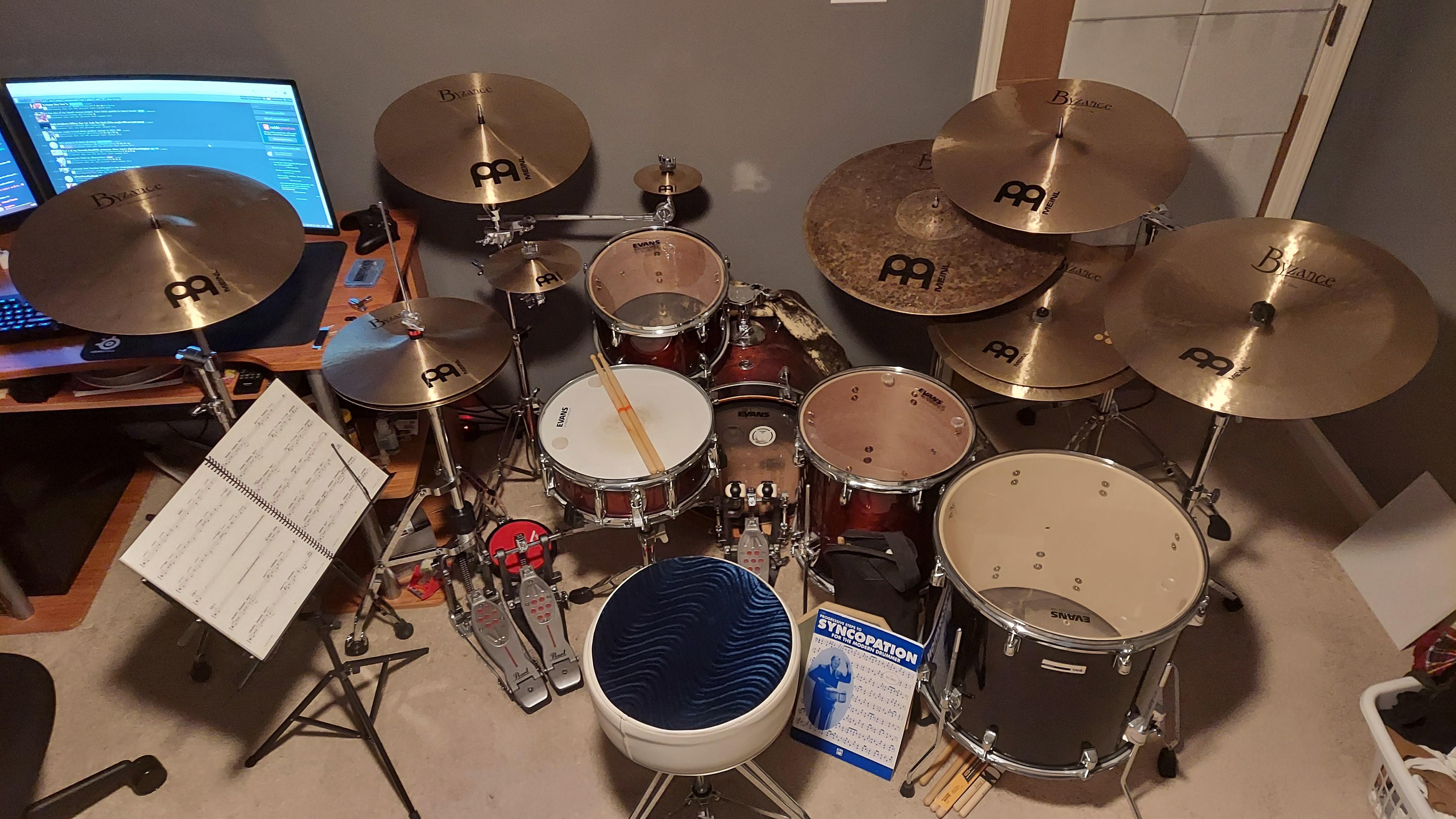 New year, new phone, cymbal setup finally done. It's kit pic time! r