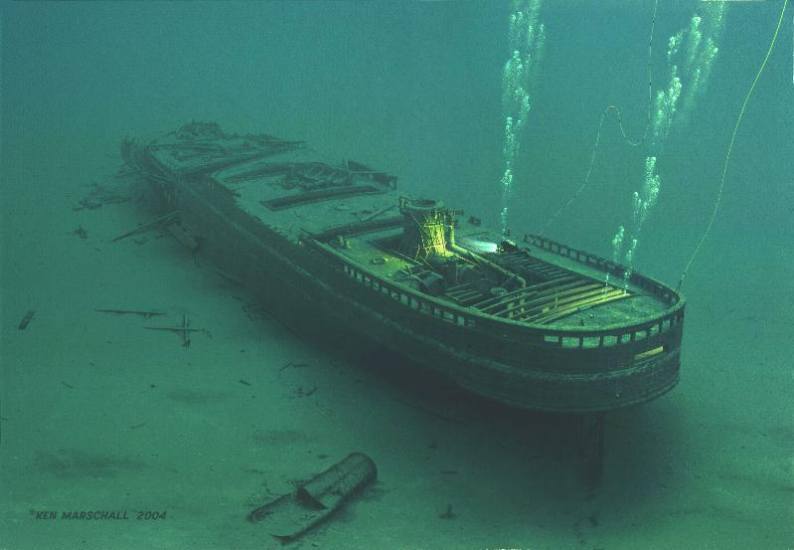 The Wreck of the Vienna (sank 1892 after being rammed) Painted by Ken