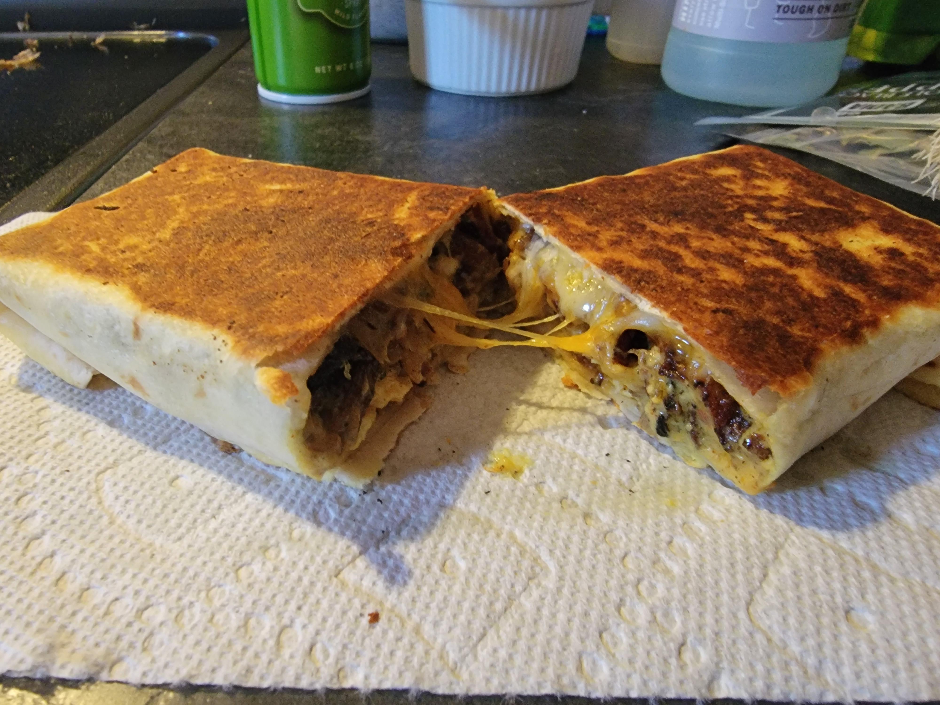 [homemade] sausage gravy breakfast burritos. r/food