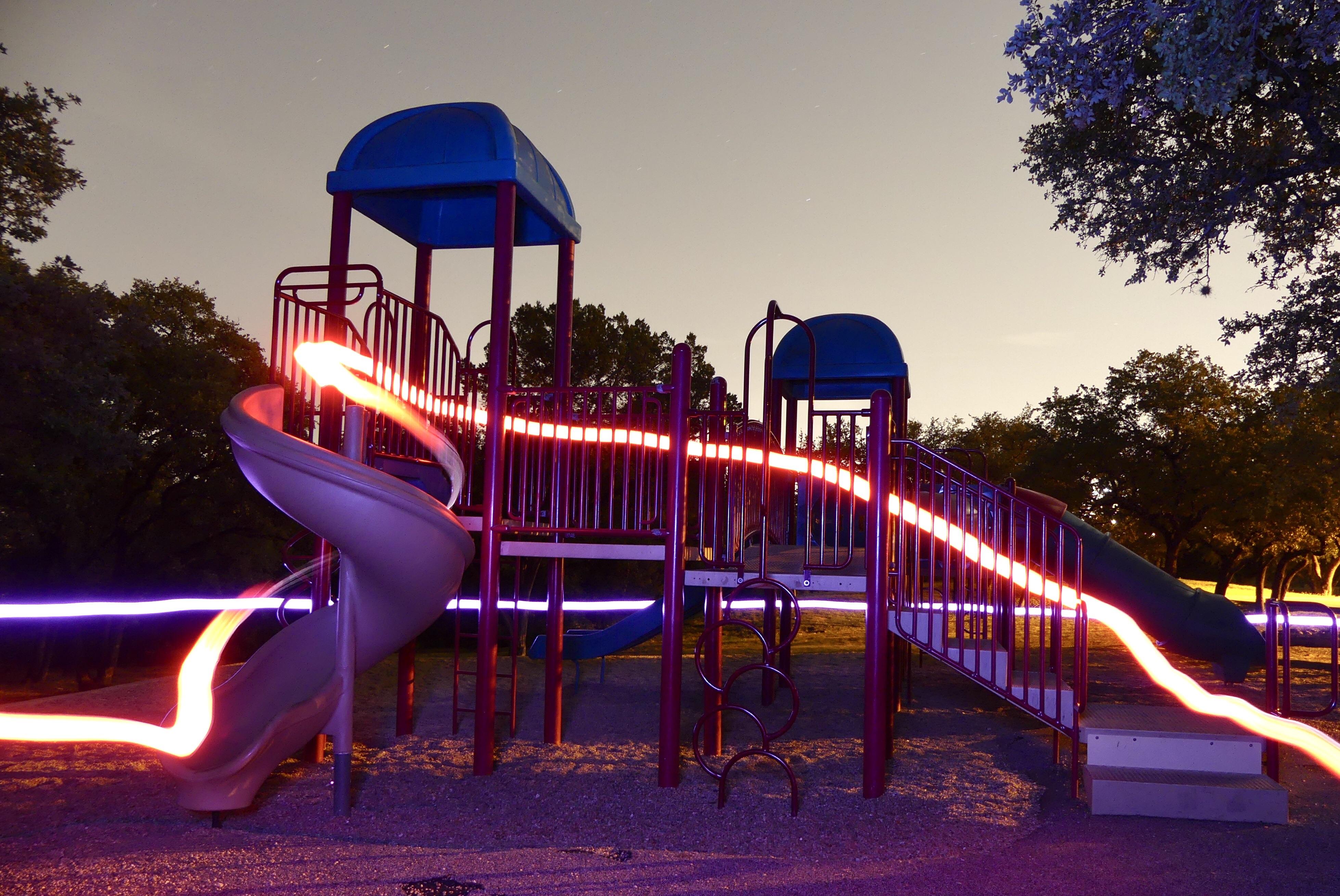 ITAP of a run through a playground holding a light. r/itookapicture