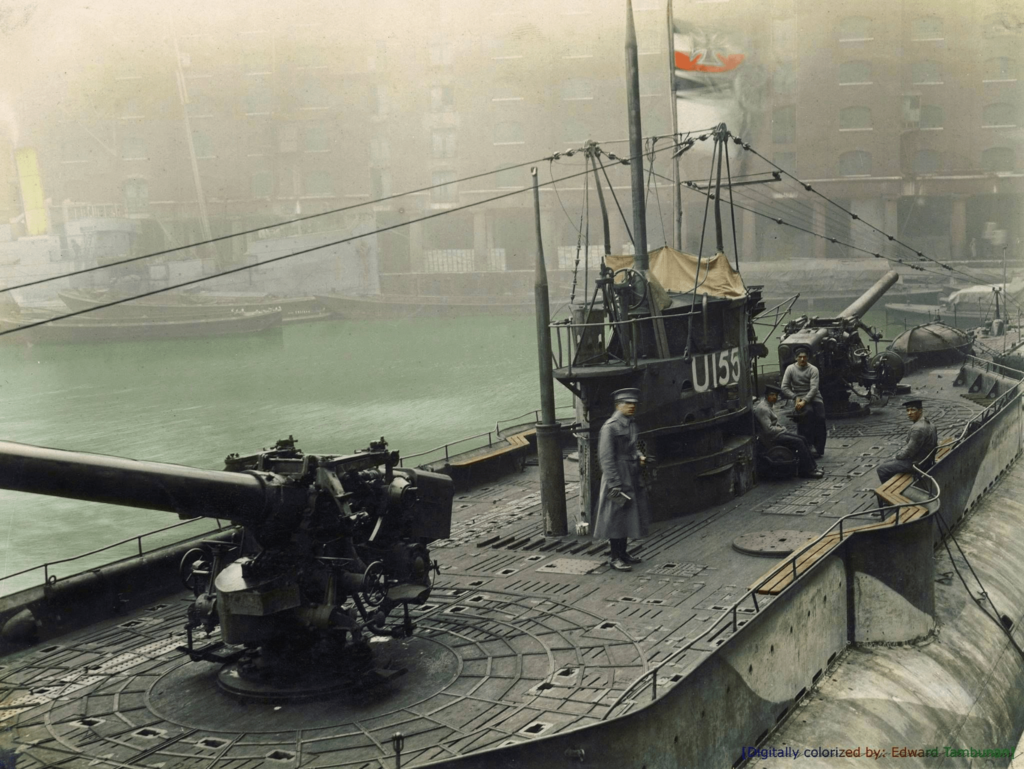 Imperial German Navy (Kaiserliche Marine) Uboat U155 in display at the