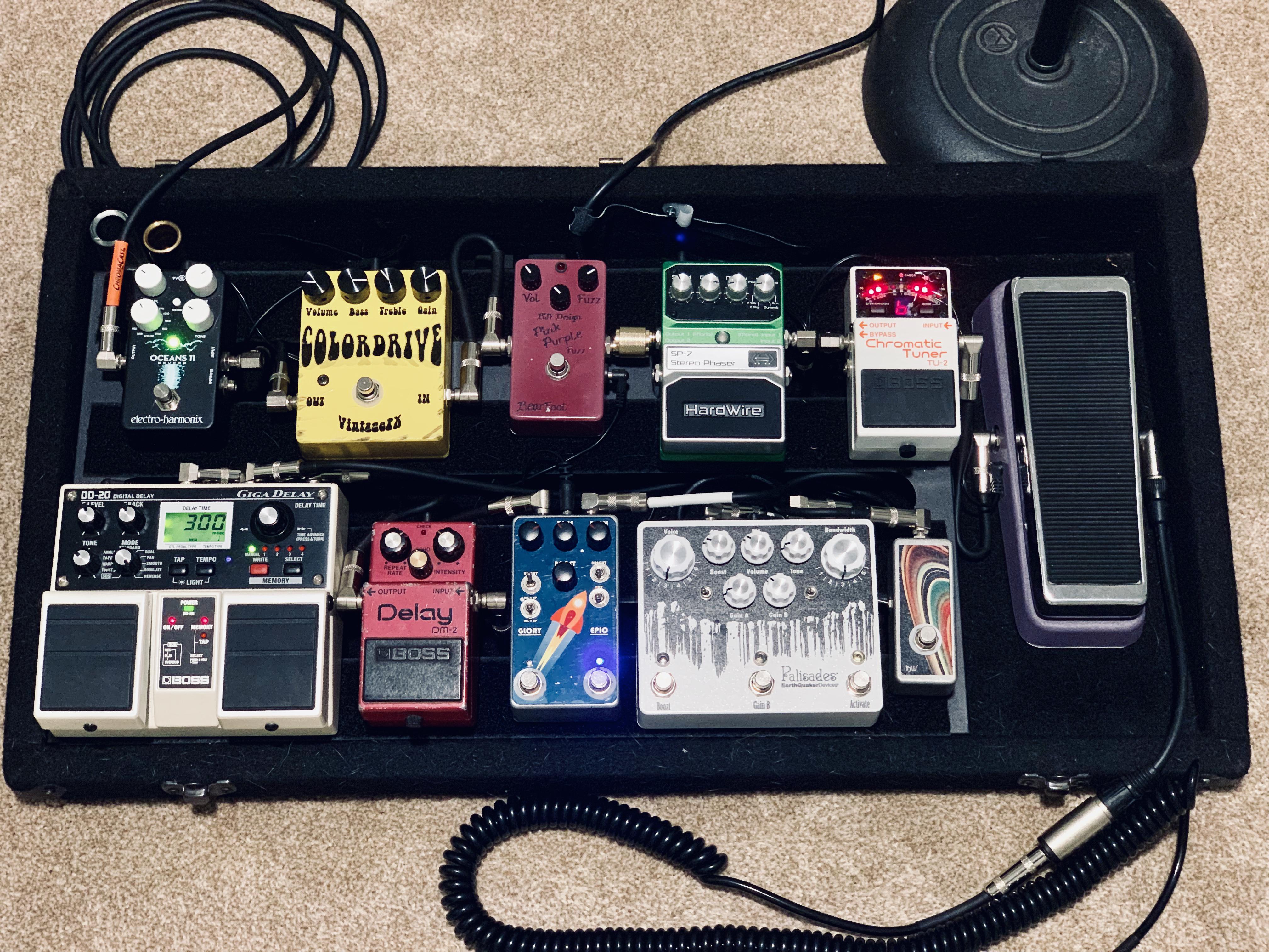 I just joined reddit. Here is my board. r/guitarpedals